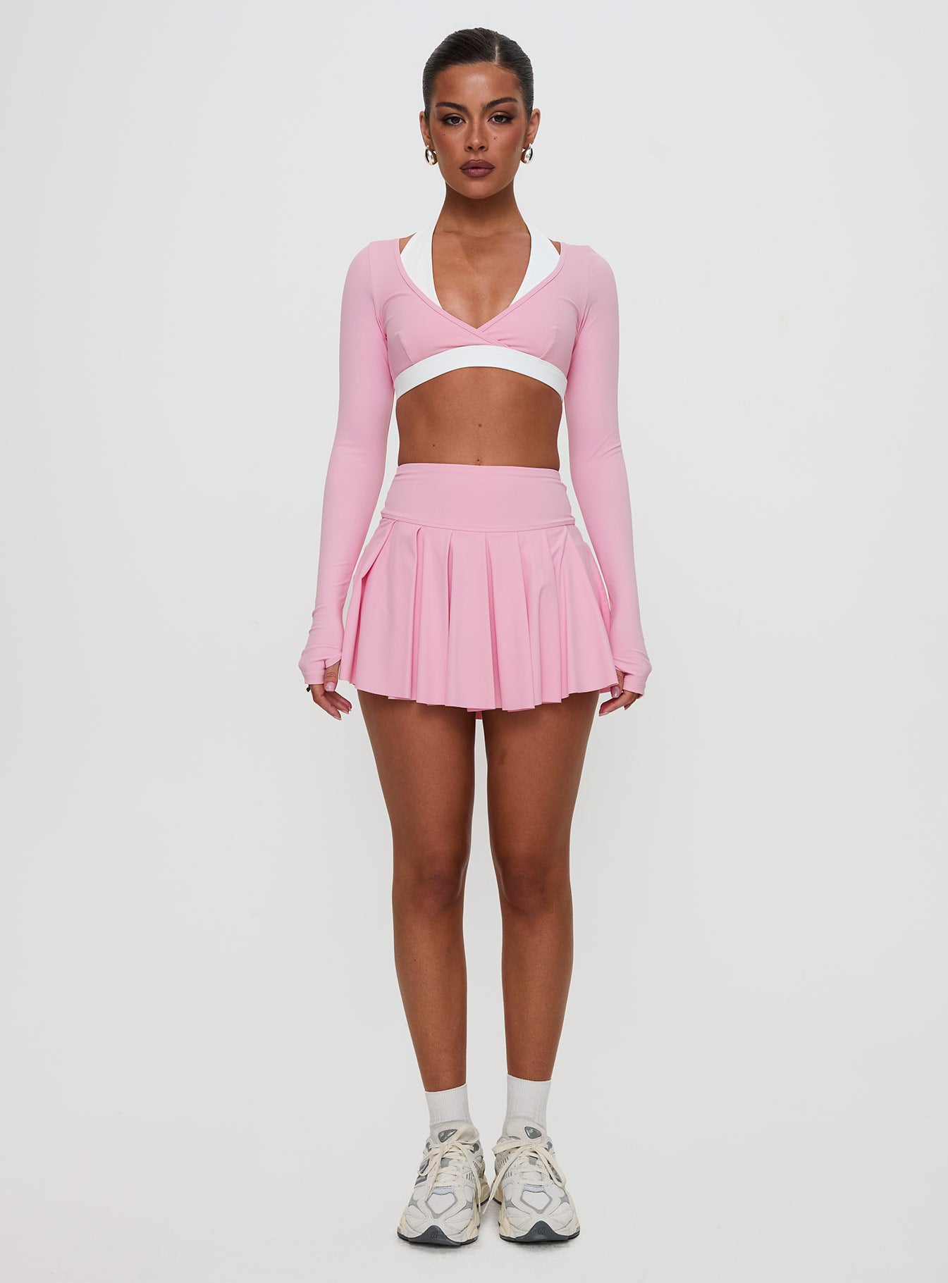 Dynamic Pleat Active Skort Pink Low Cost