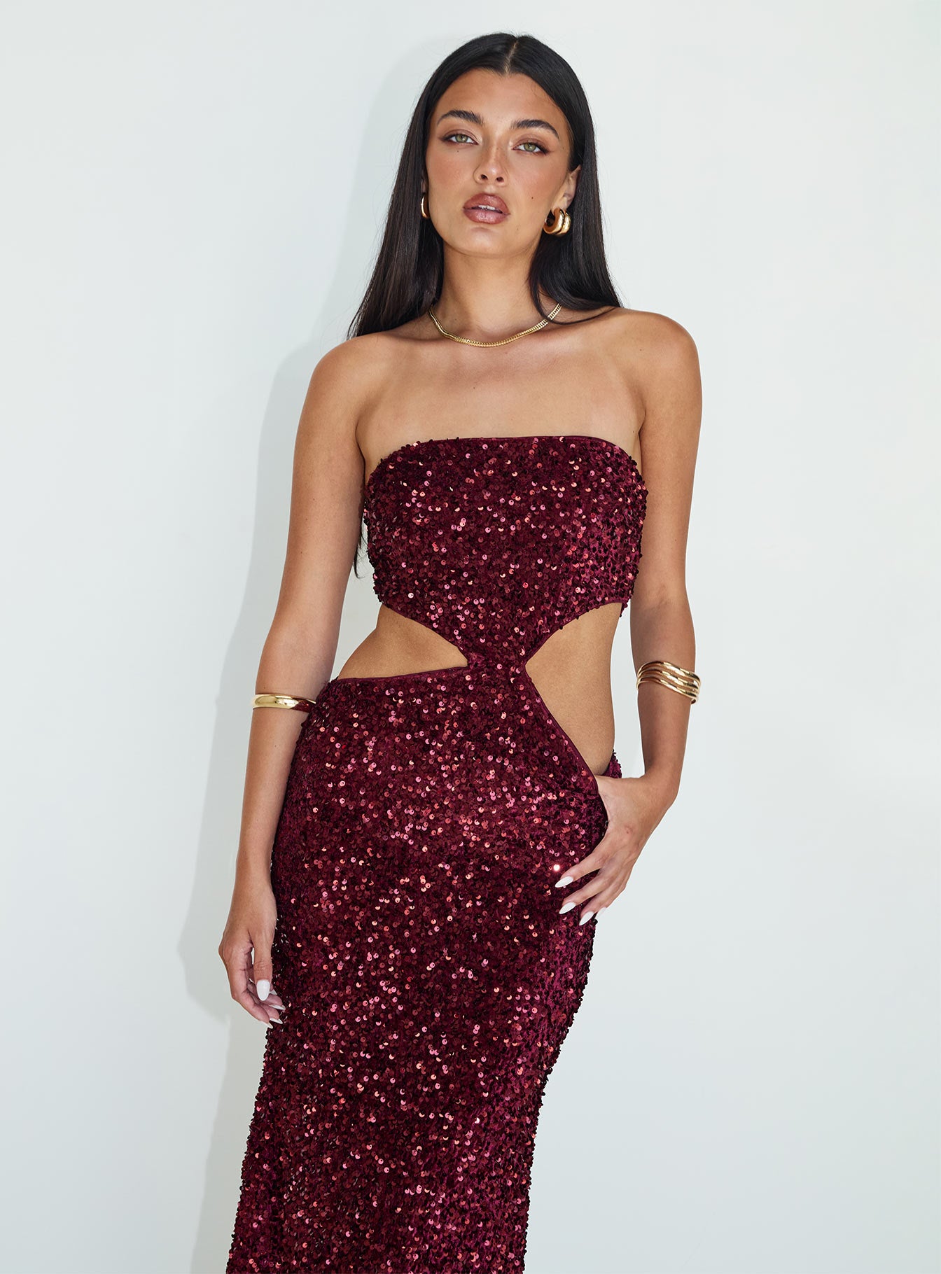 Regalia Strapless Maxi Dress Burgundy Official Site Cheap Online