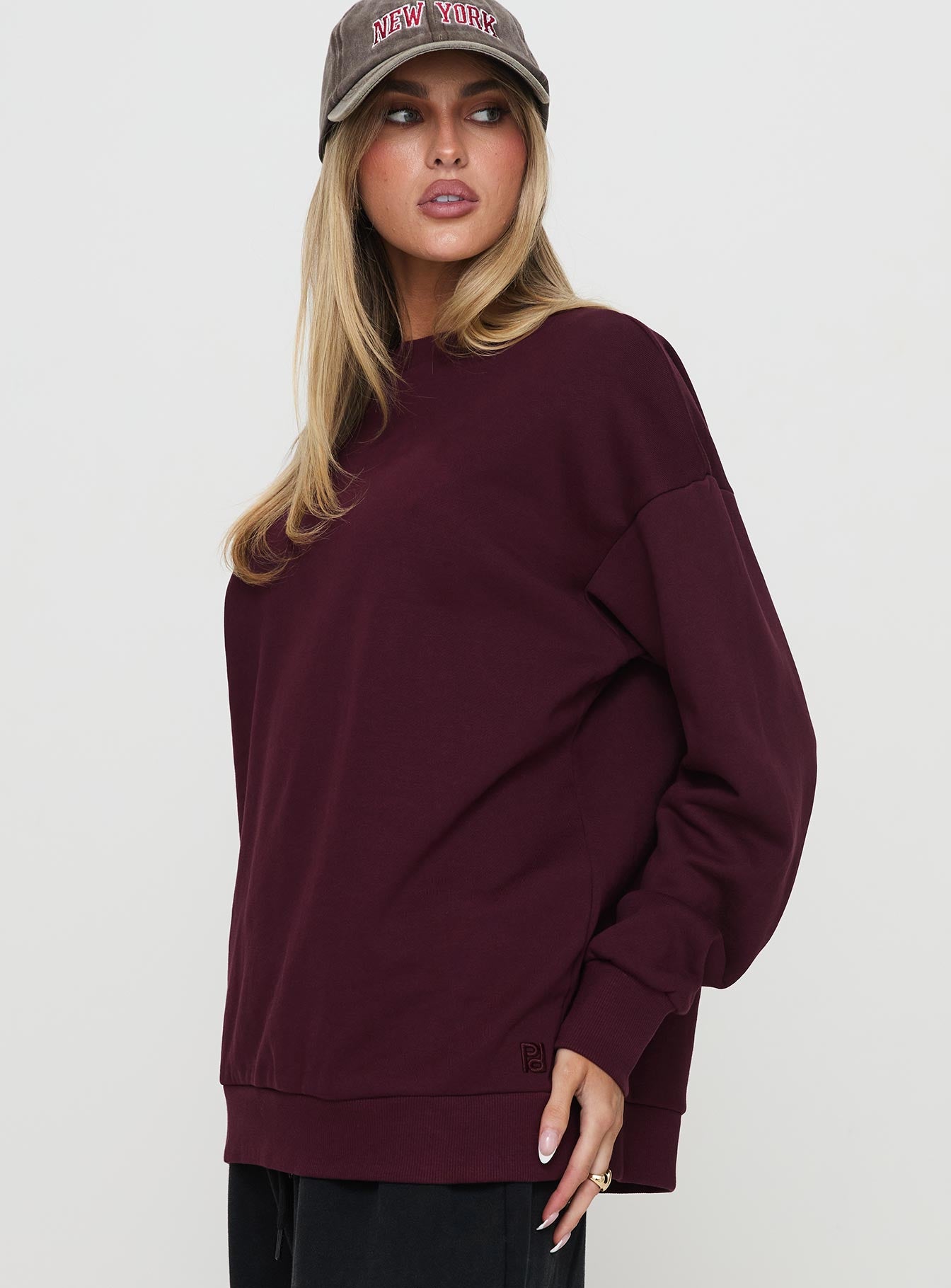 All Day Crewneck Sweatshirt Wine Visit New Online