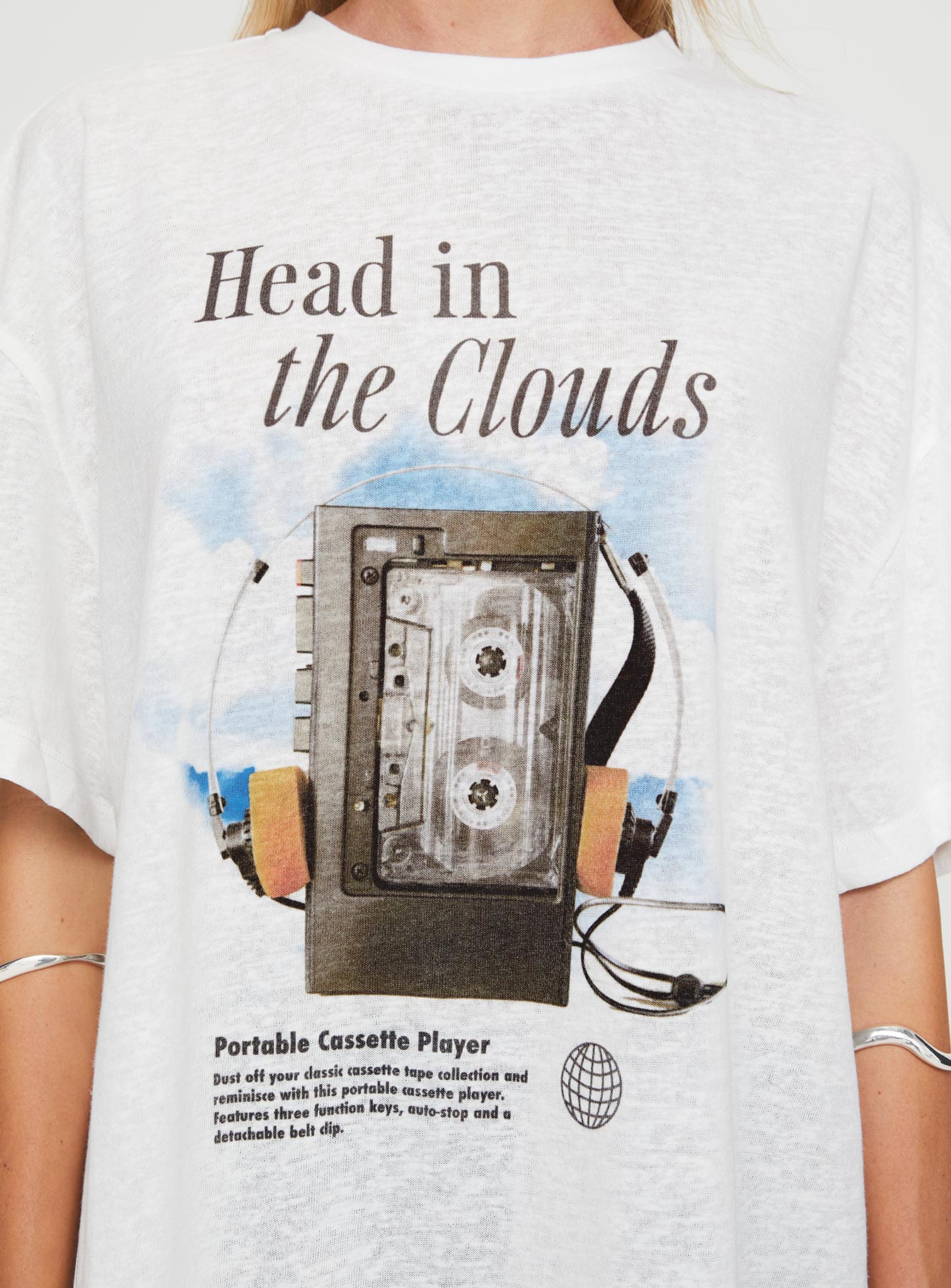 Cloud Cassette Oversized Tee White Best Wholesale Cheap Pice