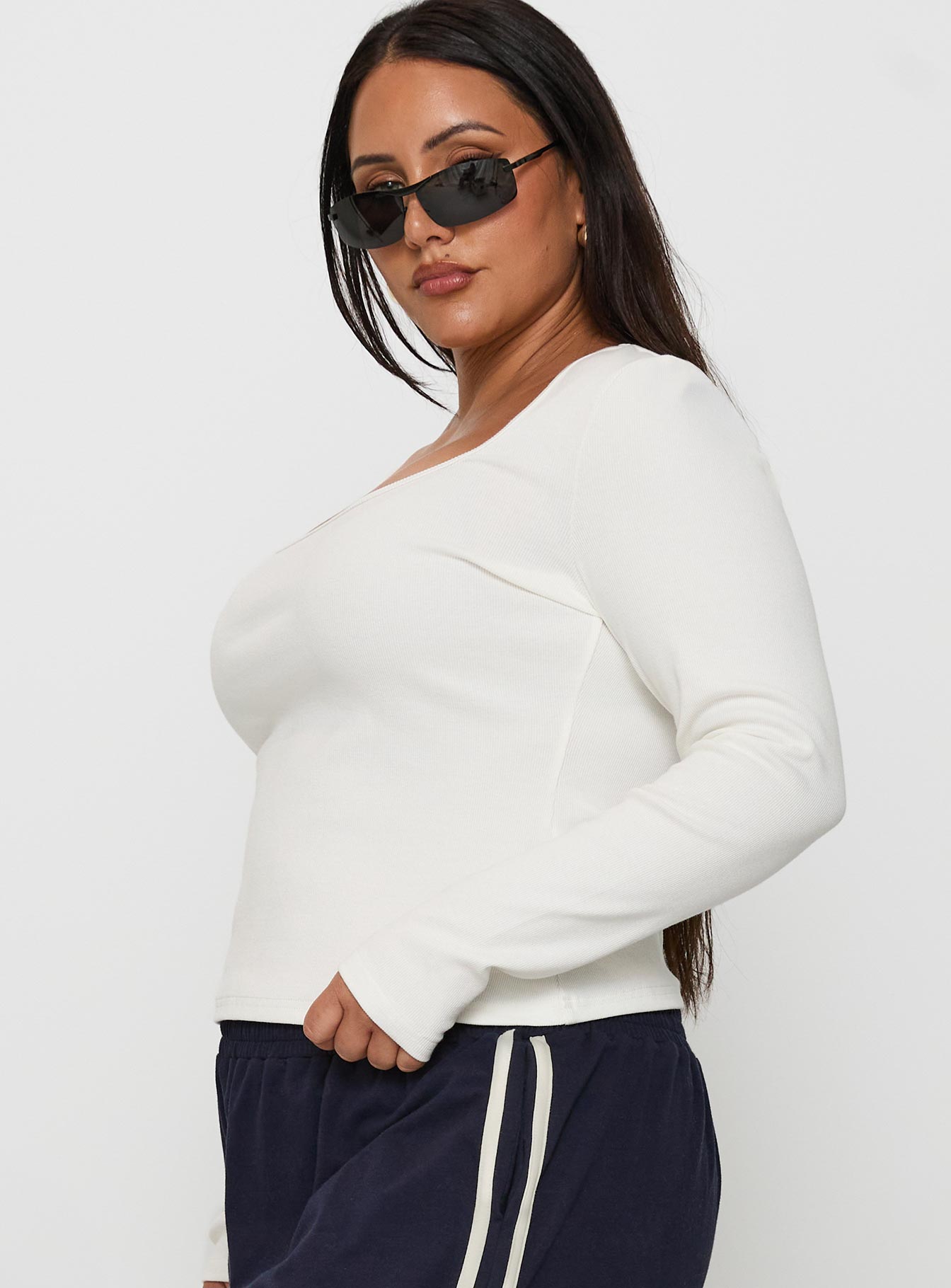 Baseline Long Sleeve Top White Curve Shop Offer Cheap Pice