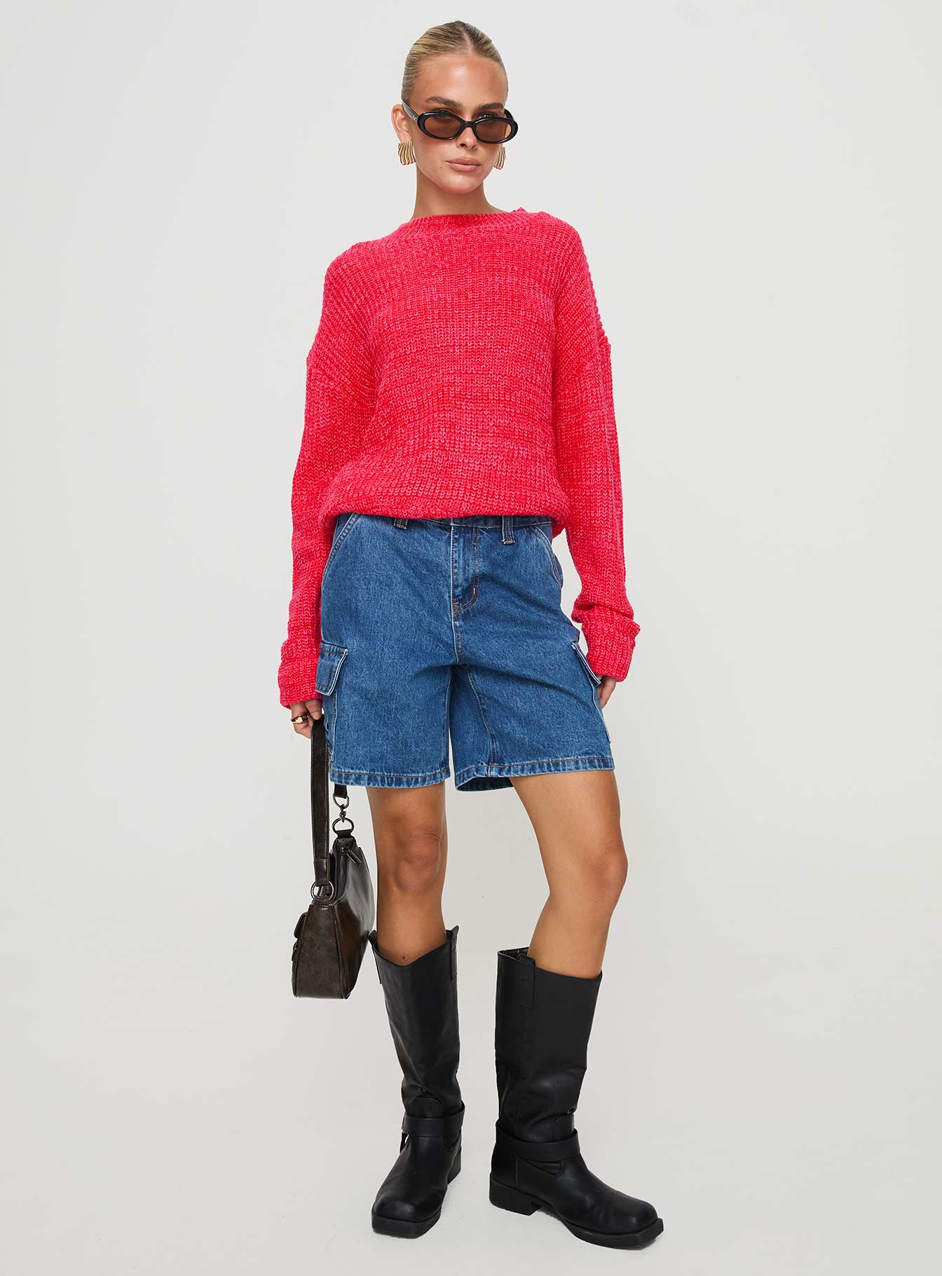 Bae Sweater Pink/ Red Pay With Visa