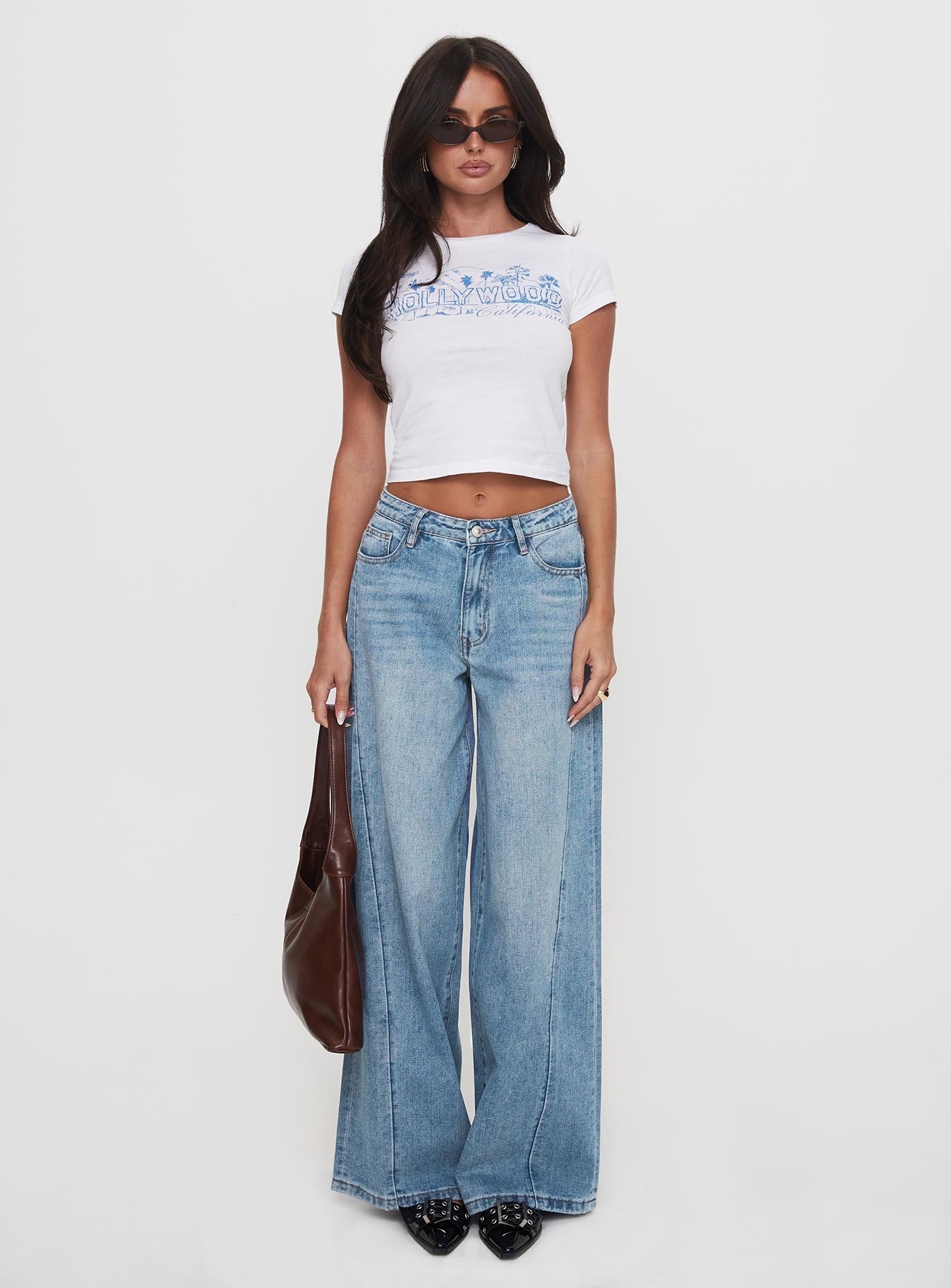 Ringer Low Rise Wide Leg Jeans Blue Latest Collections Online