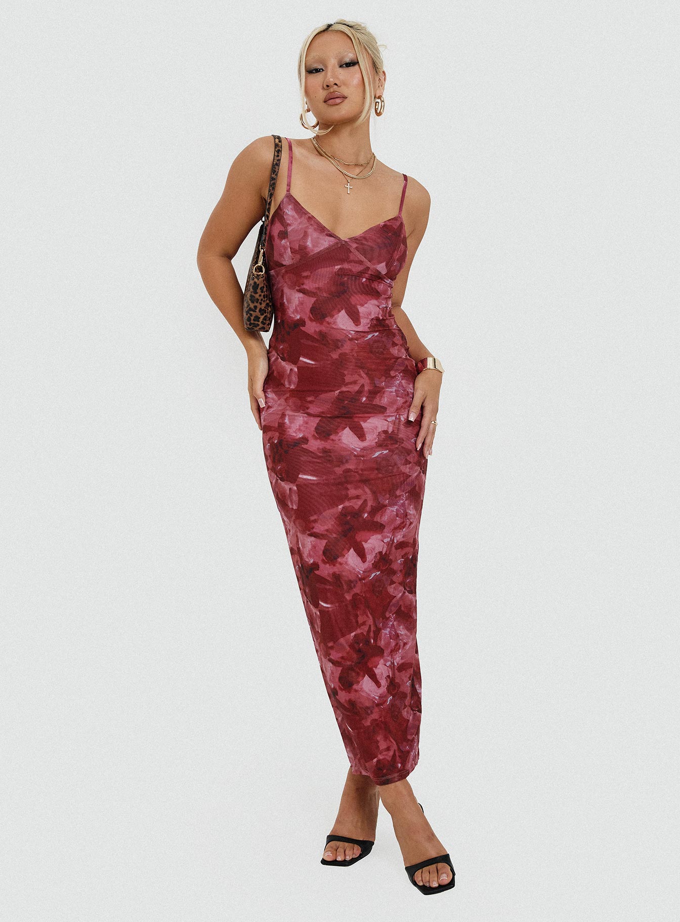 Hathaway Maxi Dress Burgundy Floral Clearance Exclusive