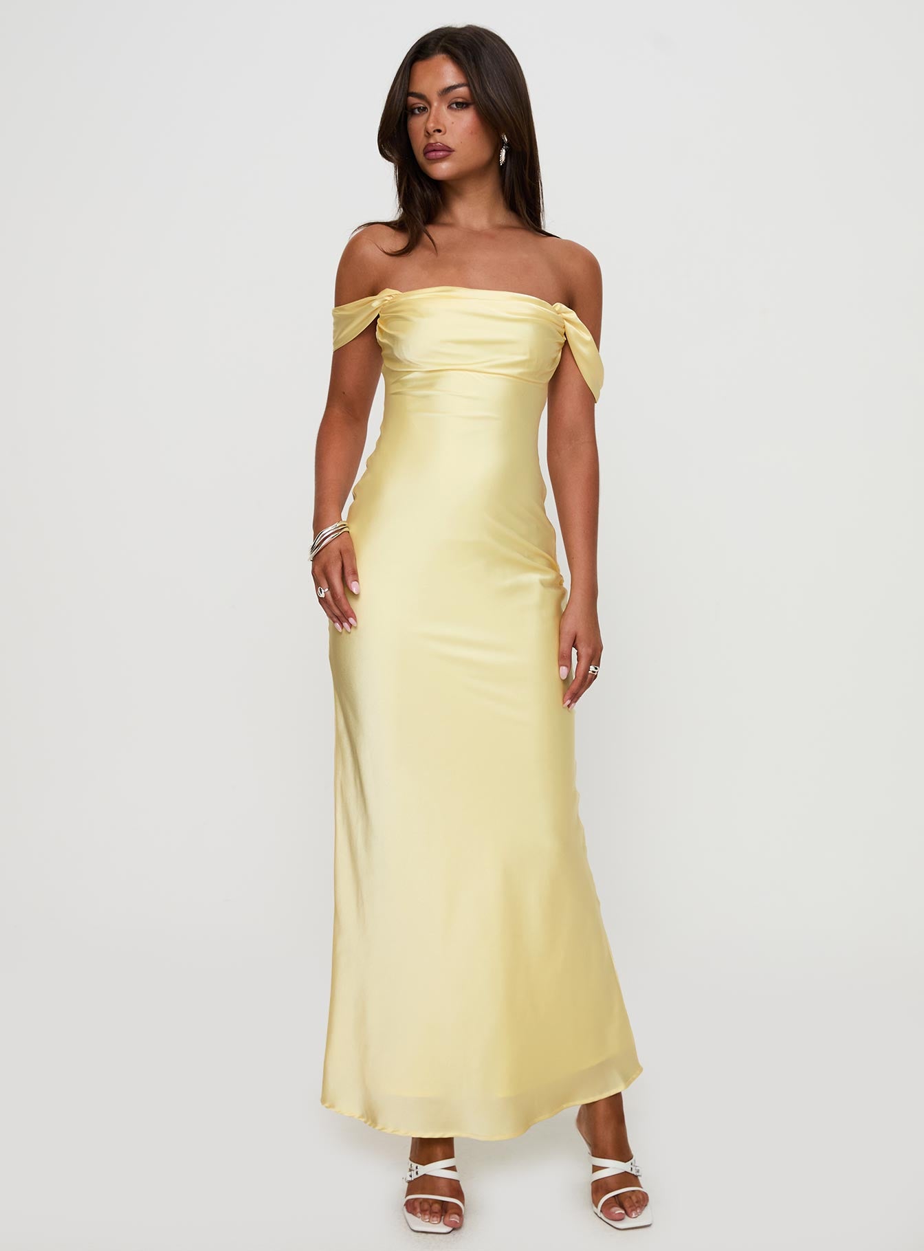 Azura Off The Shoulder Maxi Dress Yellow For Sale Finishline