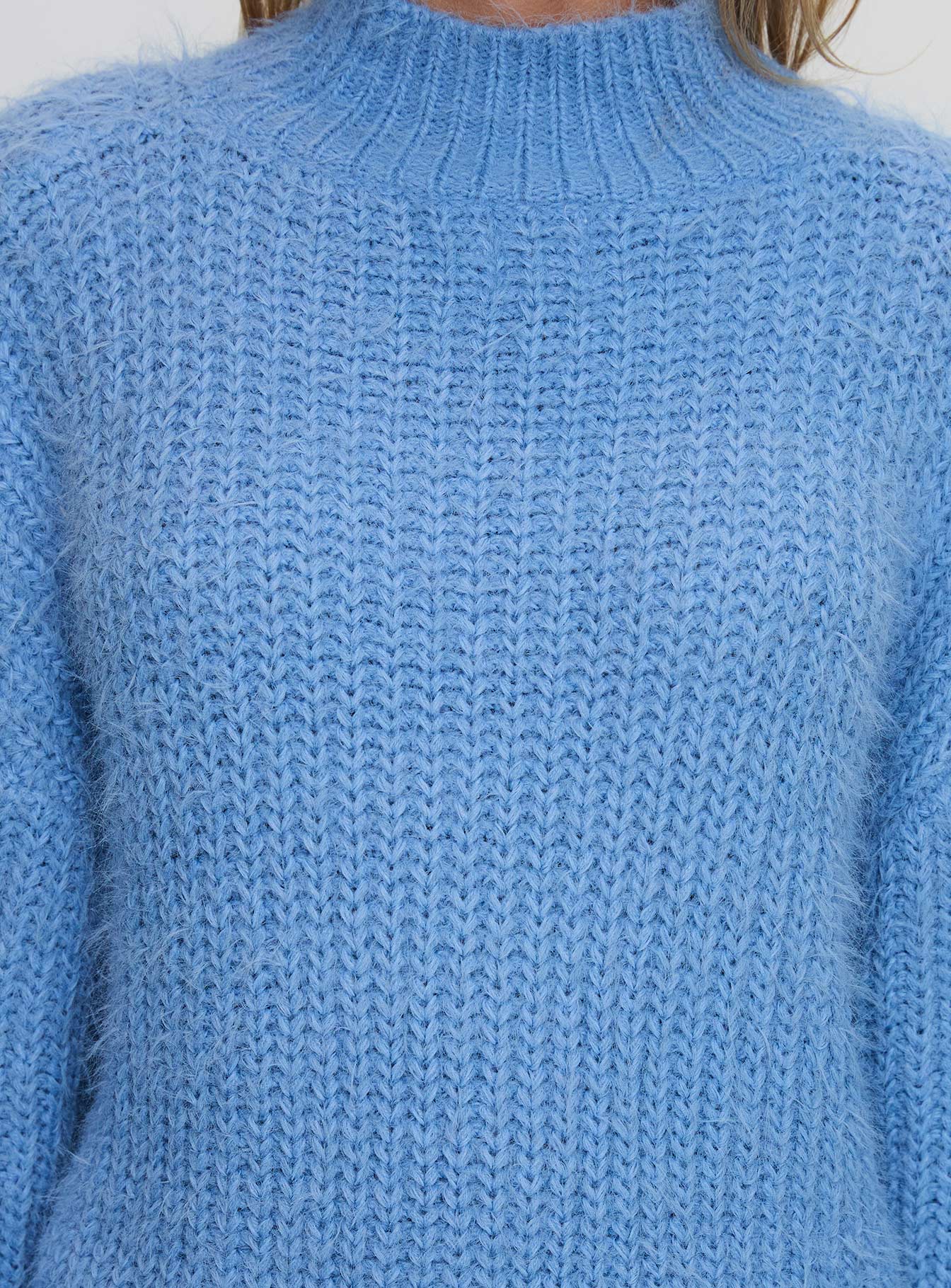 Gavelston Crew Neck Waffle Sweater Blue 100% Original