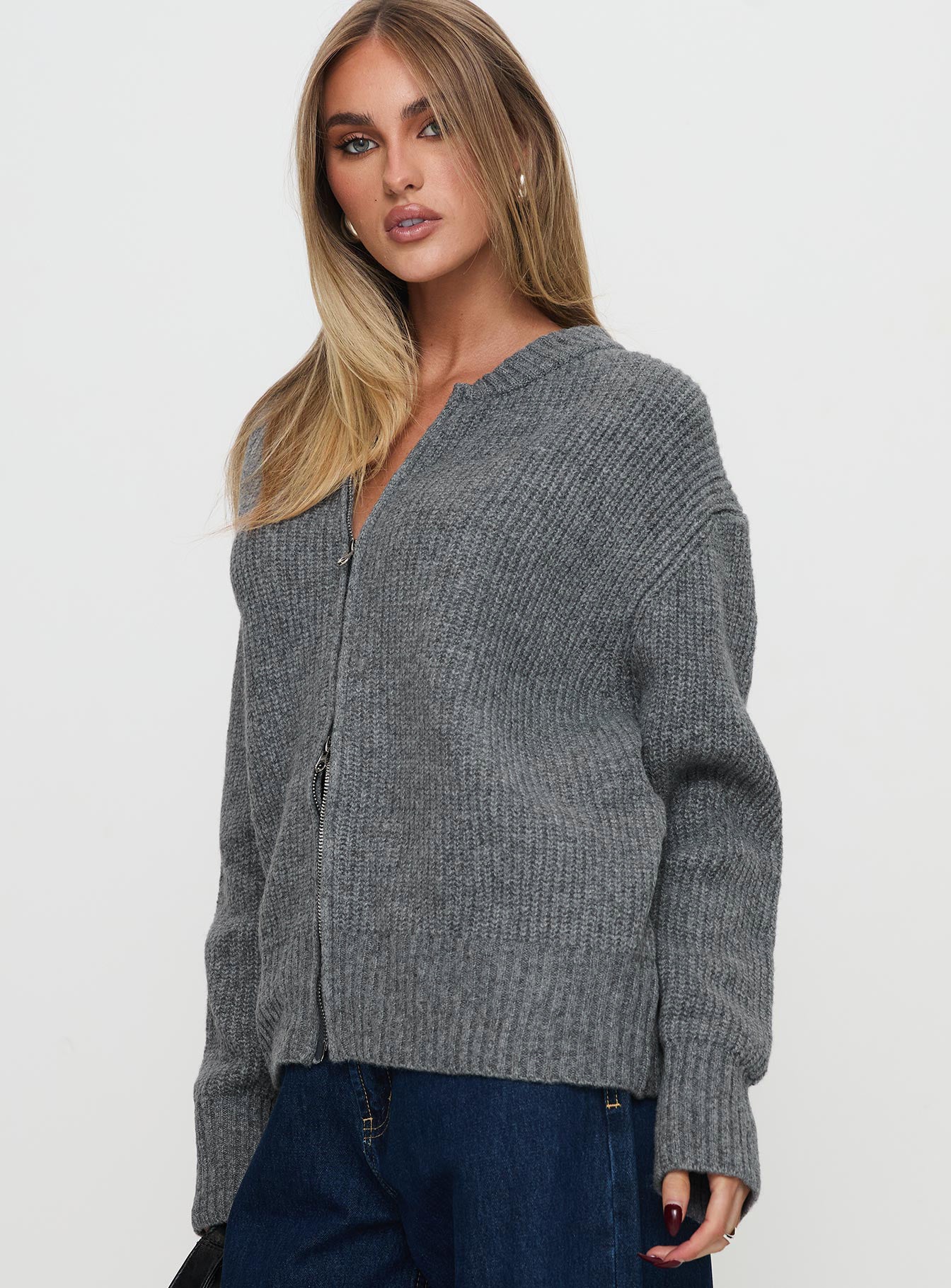 Lexene Zip Through Jumper Grey Buy Cheap Cheap