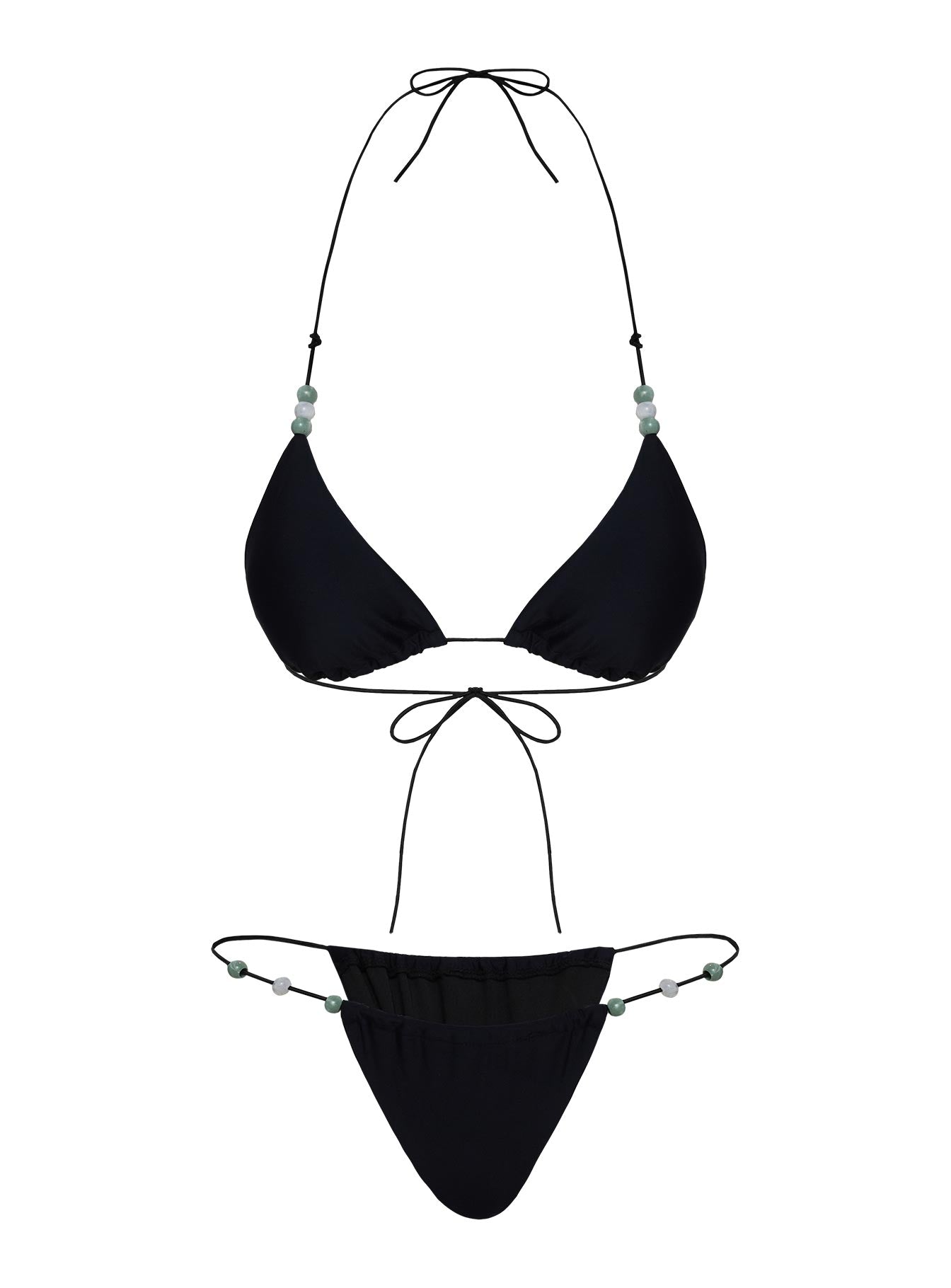 Saltwater Bead Detail Bikini Top Black Best Seller For Sale