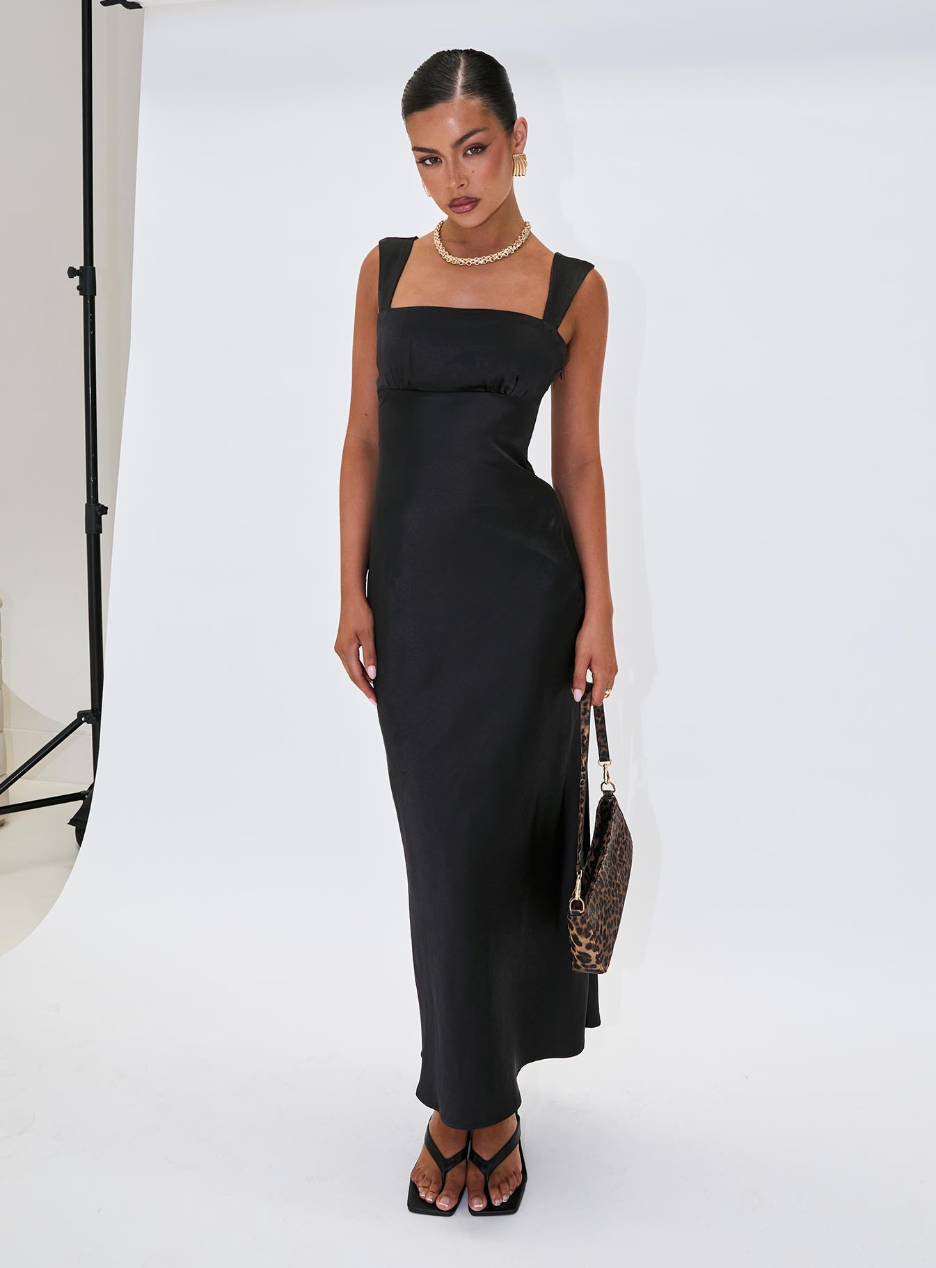 Radioactive Bias Cut Maxi Dress Black Online Shop From China