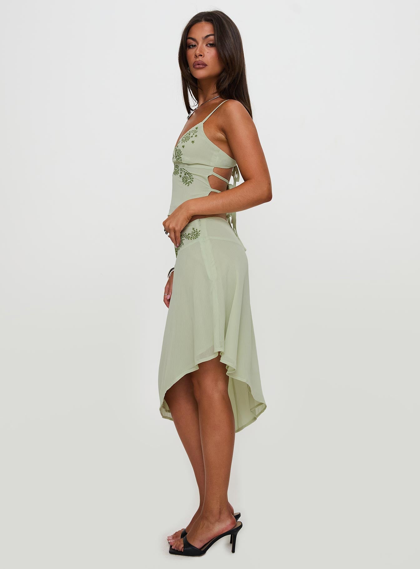 Pappilion Asymmetrical Midi Skirt Sage Really Cheap