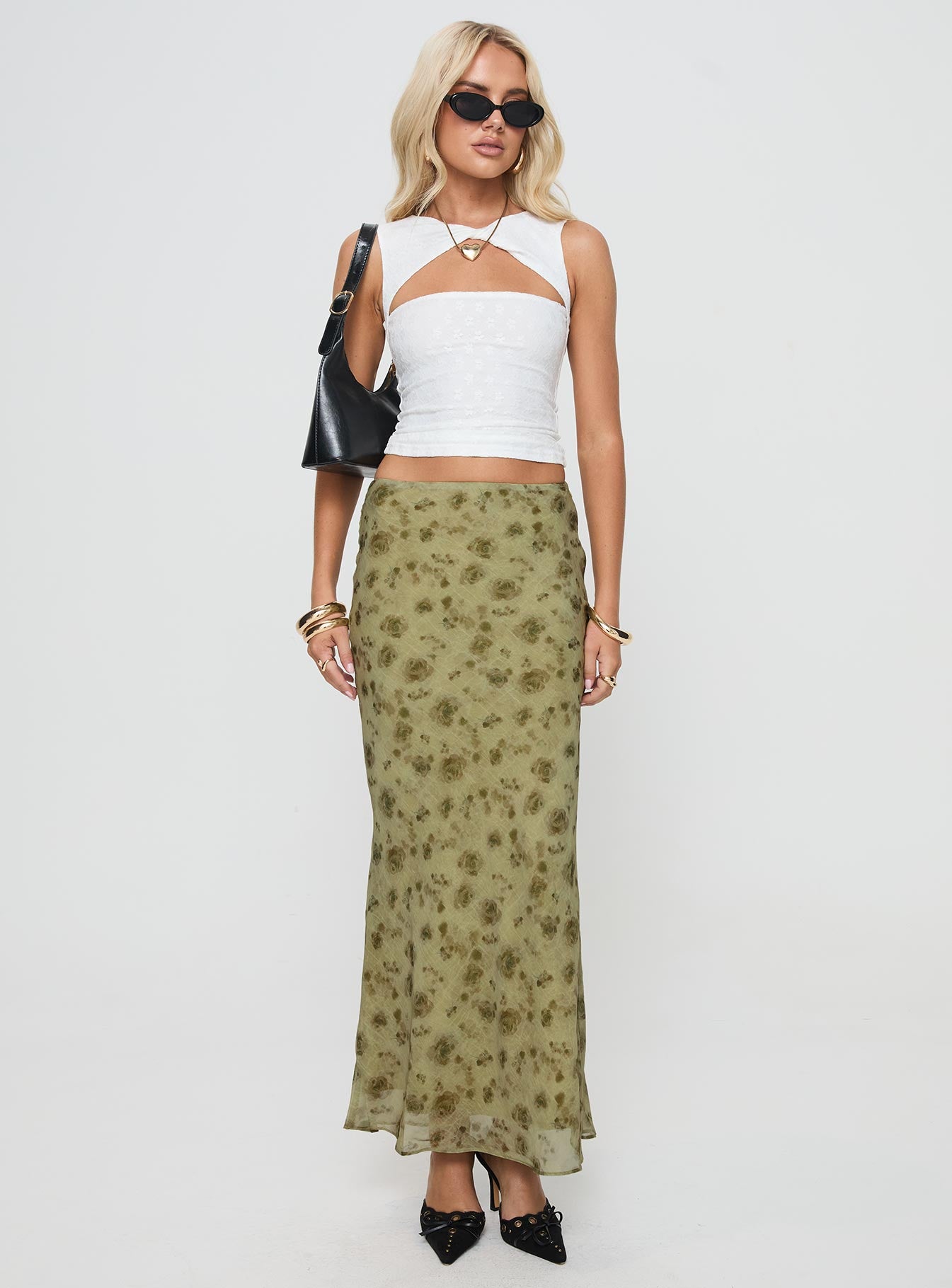 Piazia Maxi Skirt Green Discount Brand New Unisex