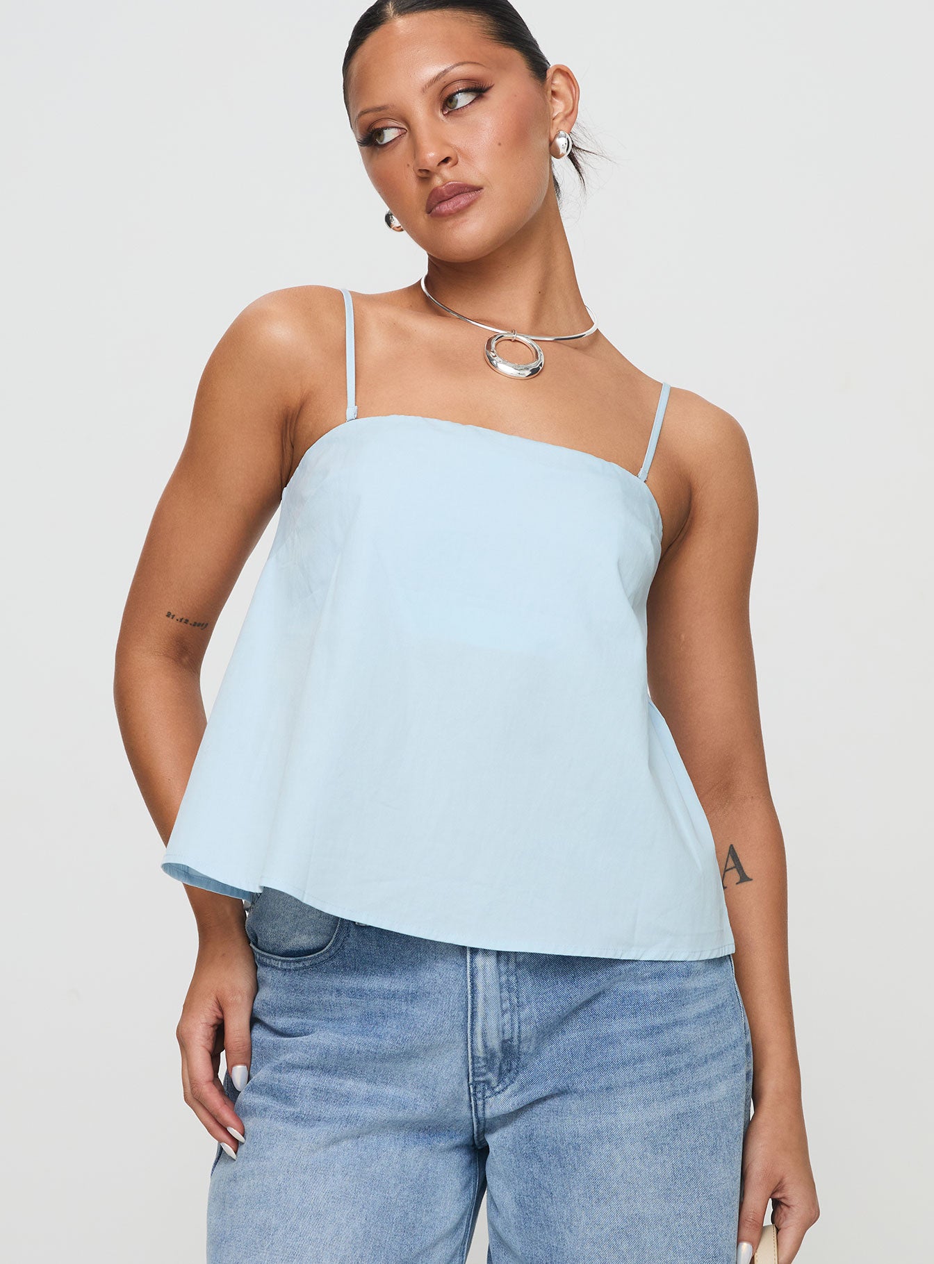 Trapeze Strapless Top Blue Free Shipping With Mastercard