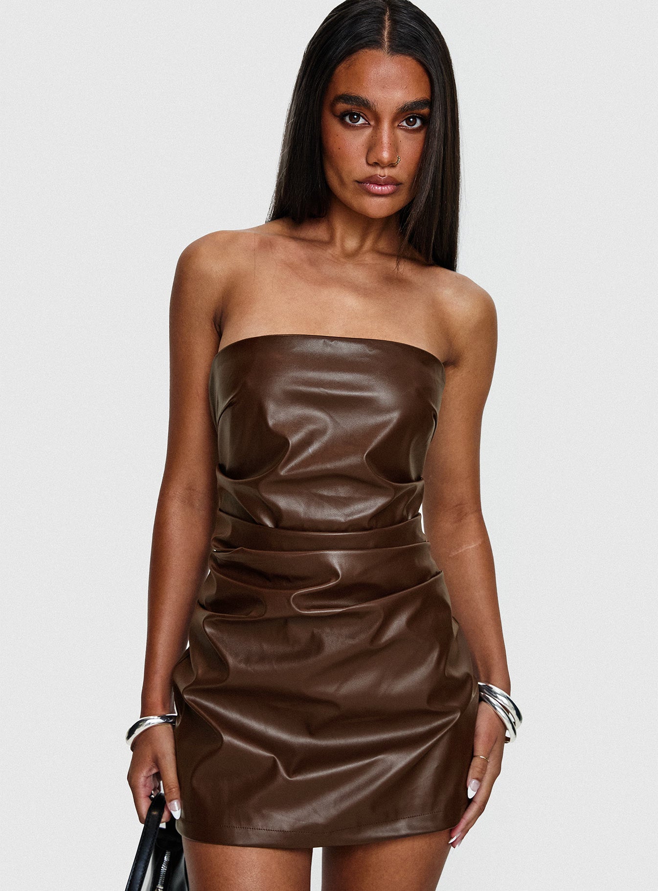 Airelle Strapless Mini Dress Chocolate Lowest Pice