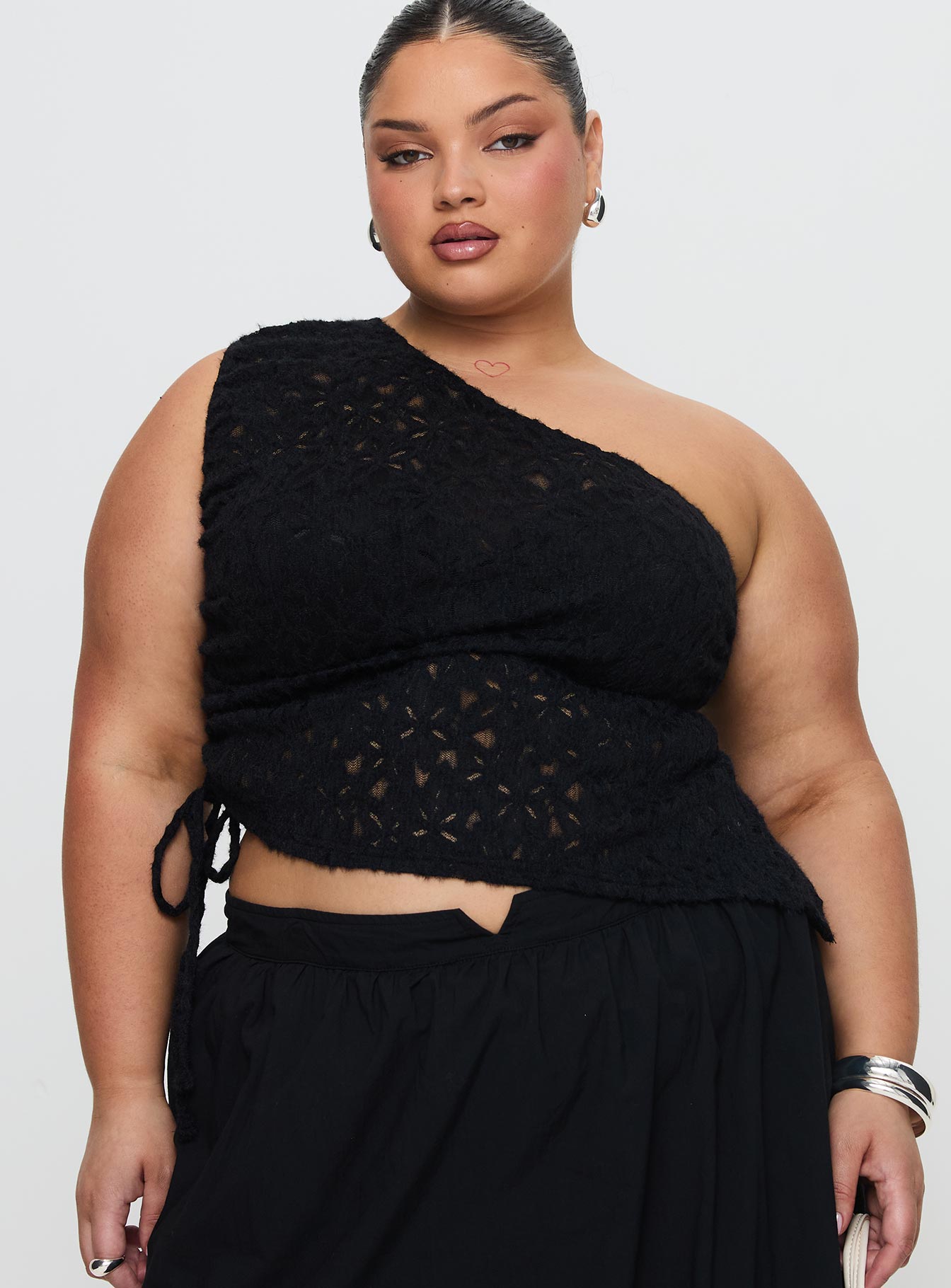 Sensua One Shoulder Top Black Buy Cheap Best Sale