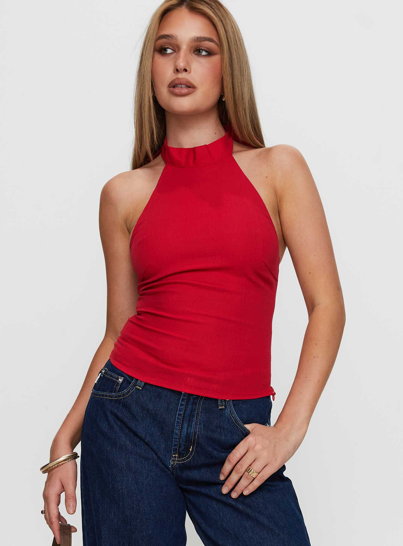 Merril Halter Top Red Fast Delivery For Sale