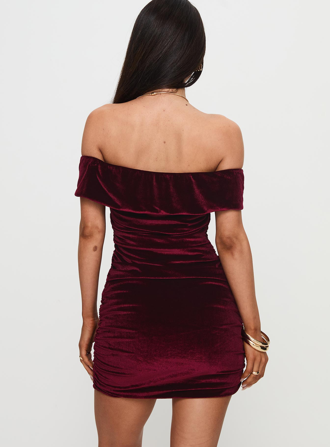 Regency Strapless Velvet Mini Dress Burgundy 2025 Cheap Online