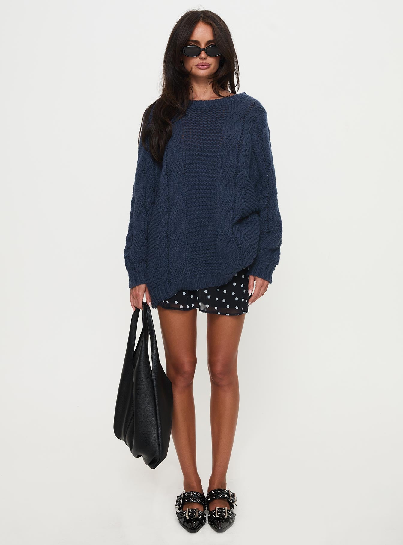 Gabrieal Knit Sweater Navy Sale Sast