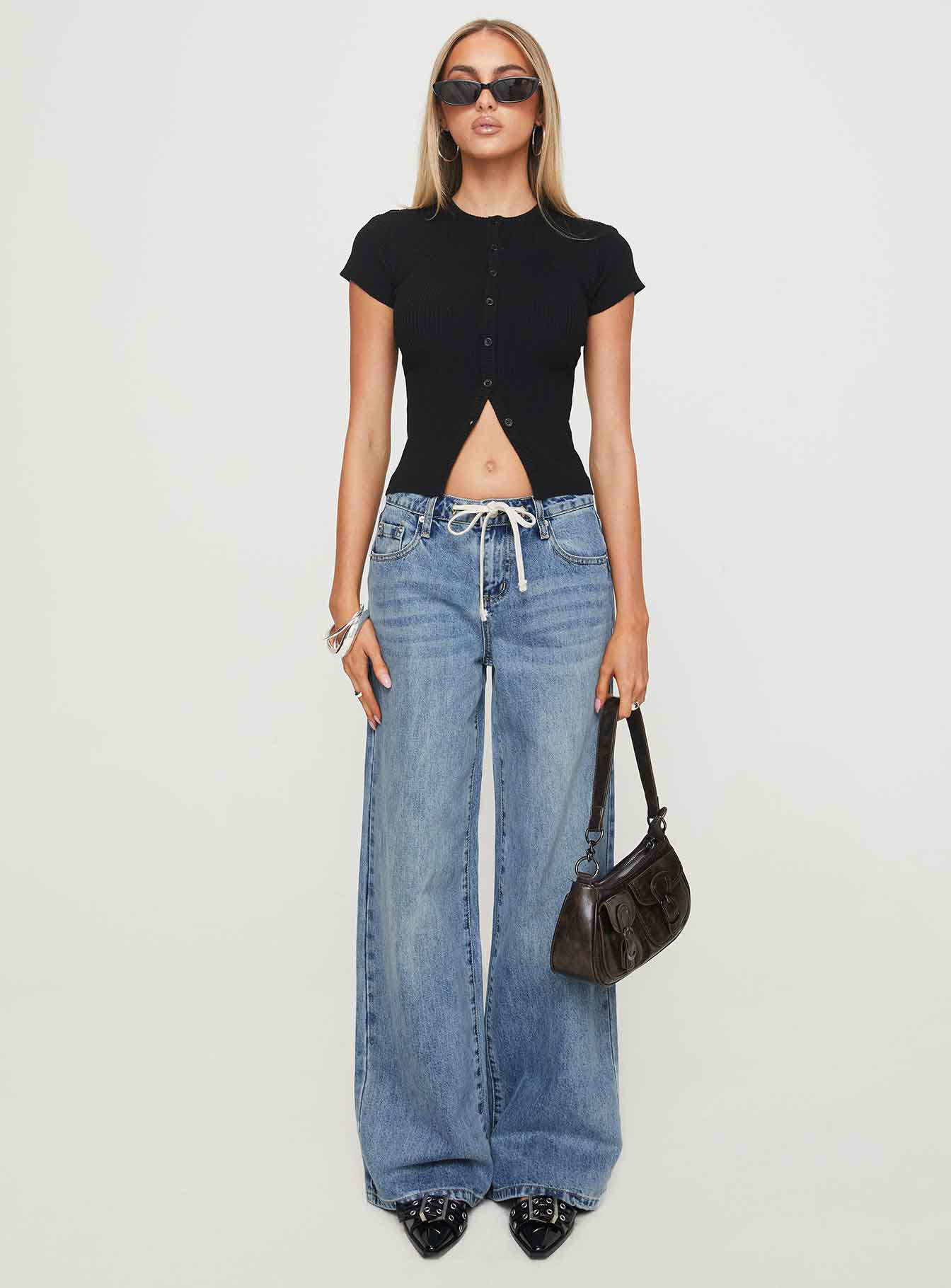 Mellowed Out Slouchy Jeans Mid Blue Buy Cheap Explore