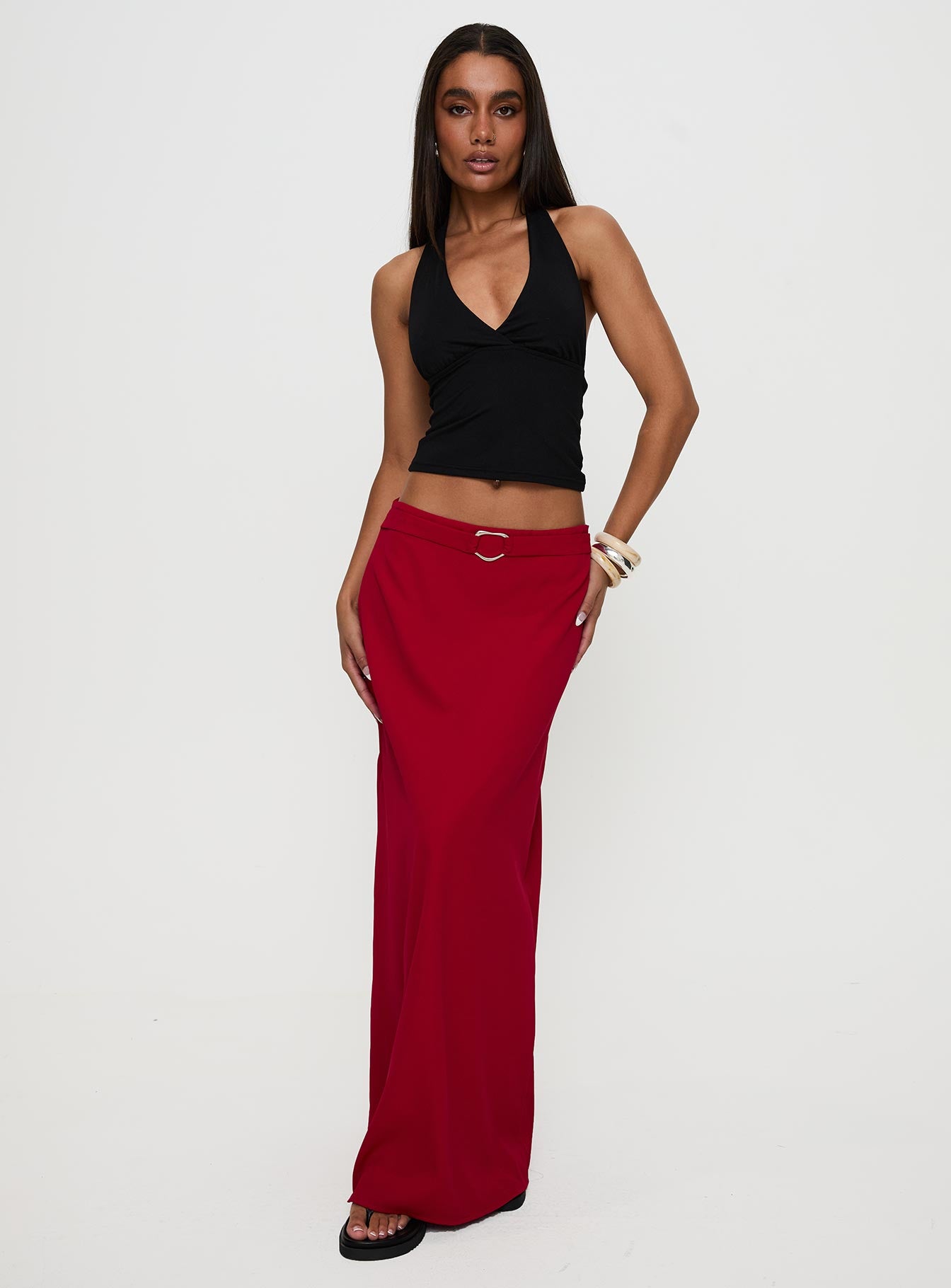 Devoted Maxi Skirt Red Cheap Websites