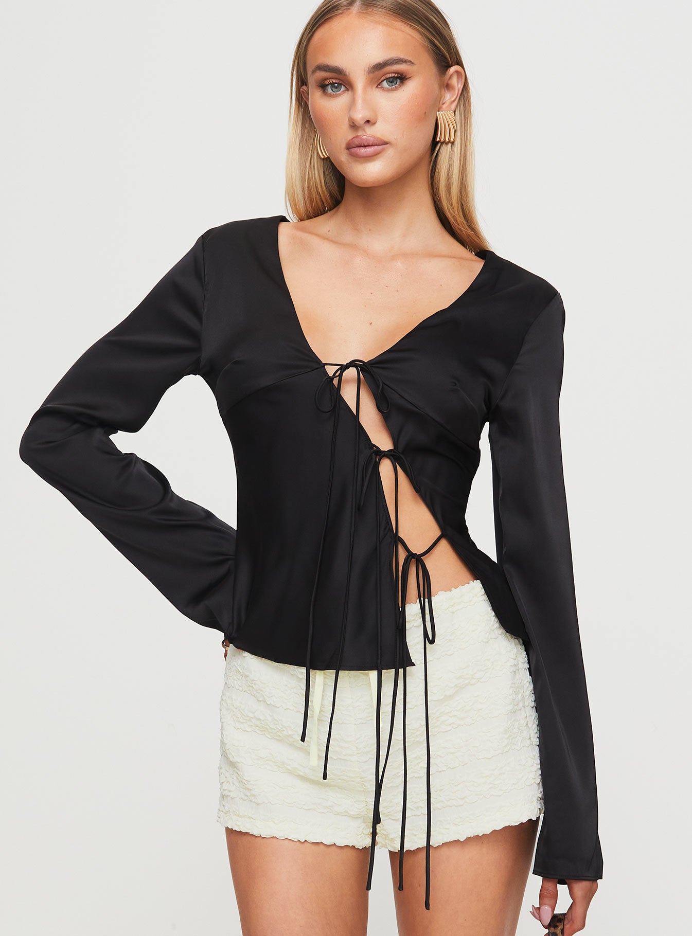 Mariah Long Sleeve Top Black Discount For Cheap