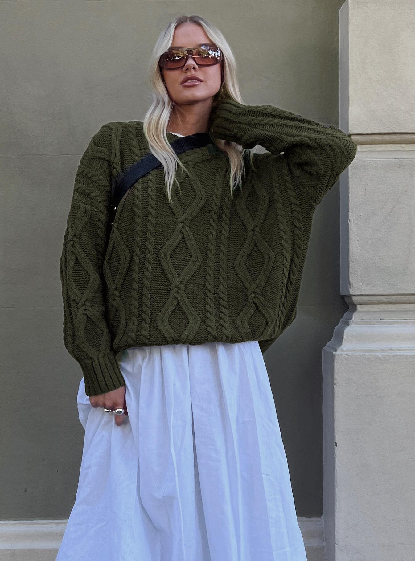 Anaya Oversized Sweater Olive Geniue Stockist Cheap Online