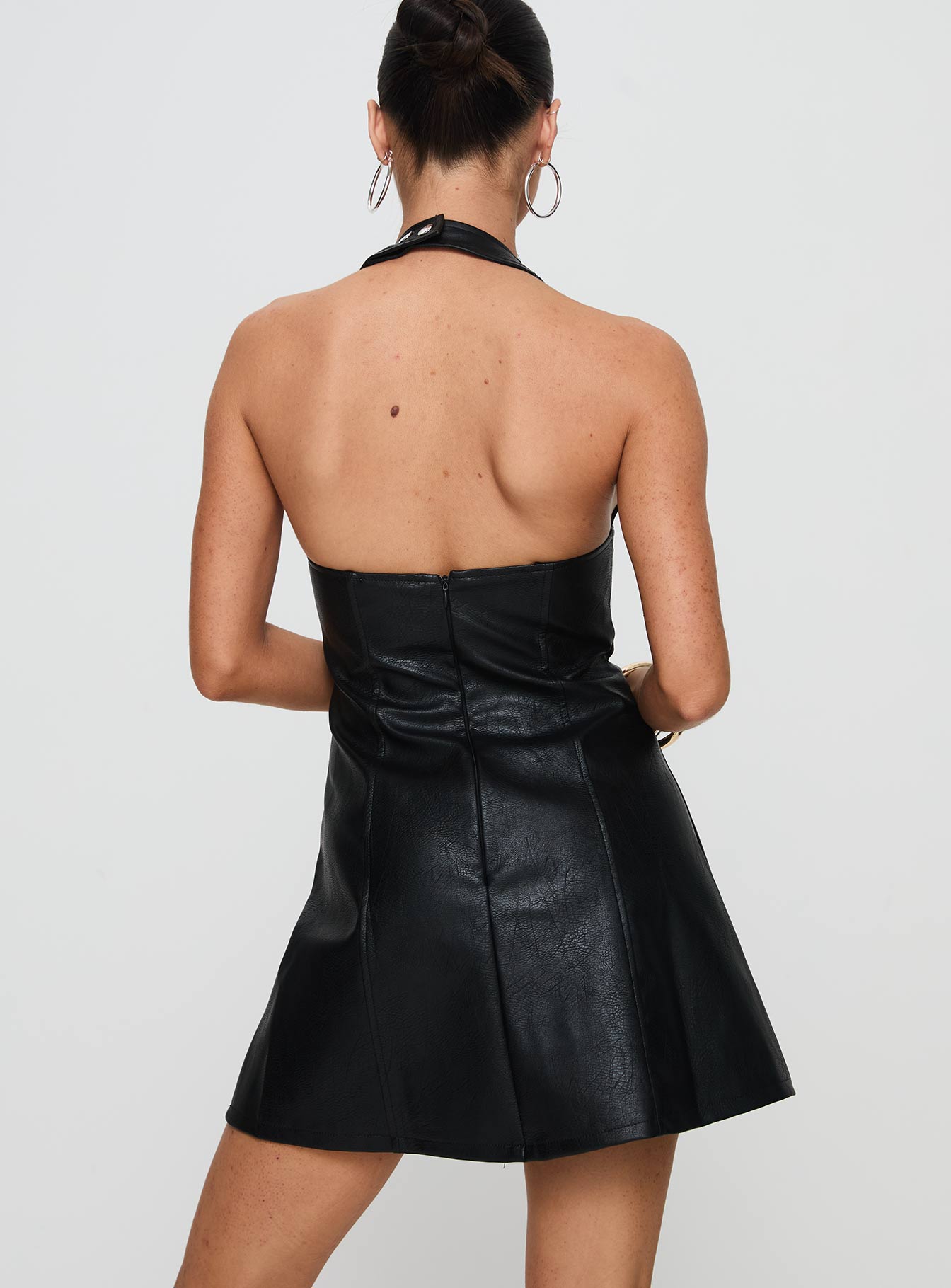 Hit Different Faux Leather Mini Dress Black Buy Cheap Tumblr