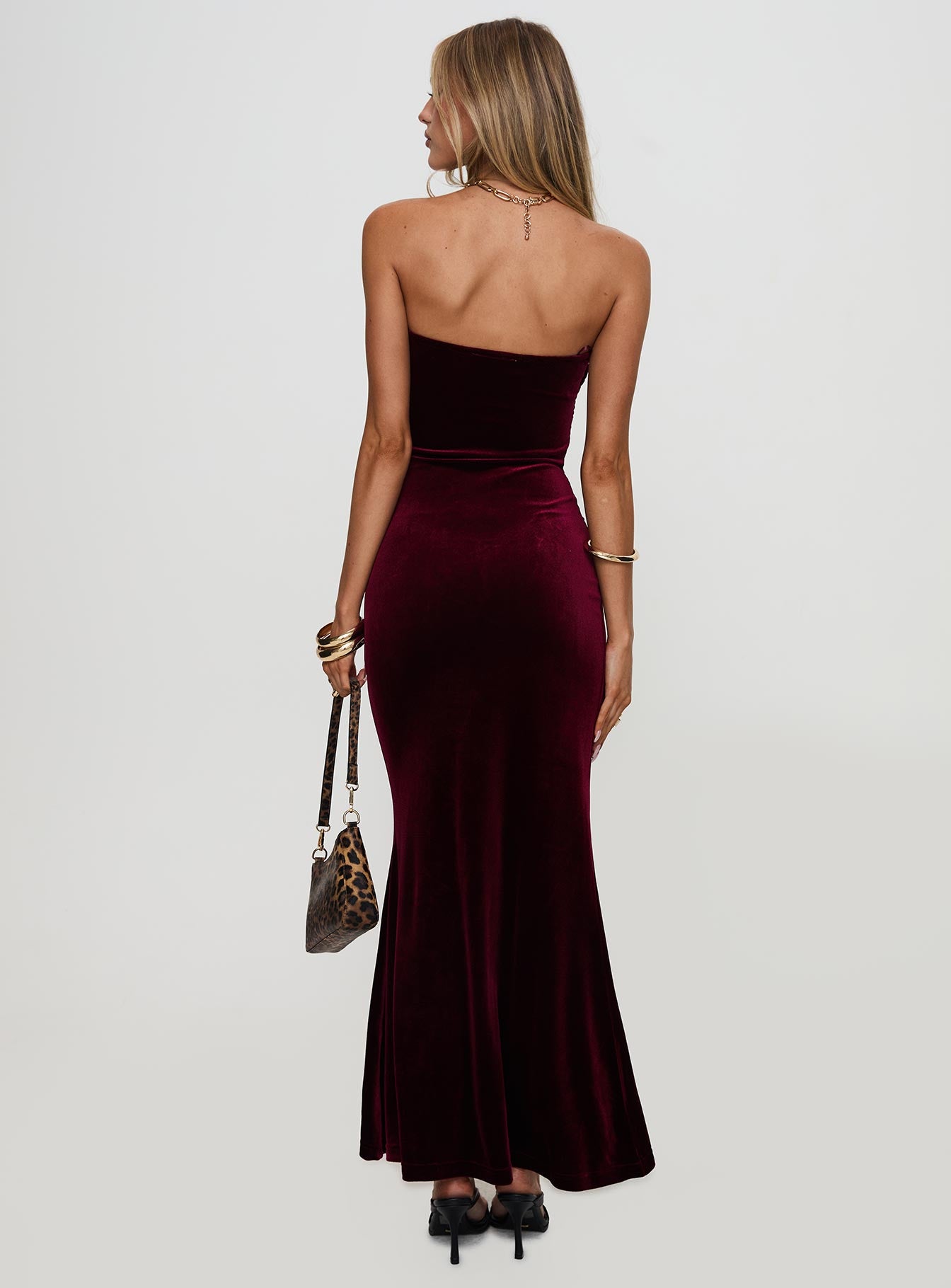 Irena Strapless Maxi Dress Burgundy Outlet Locations Cheap Pice