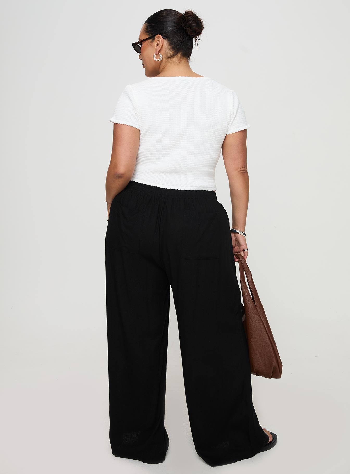 Louis Linen Blend Pants Black Curve Choice Online