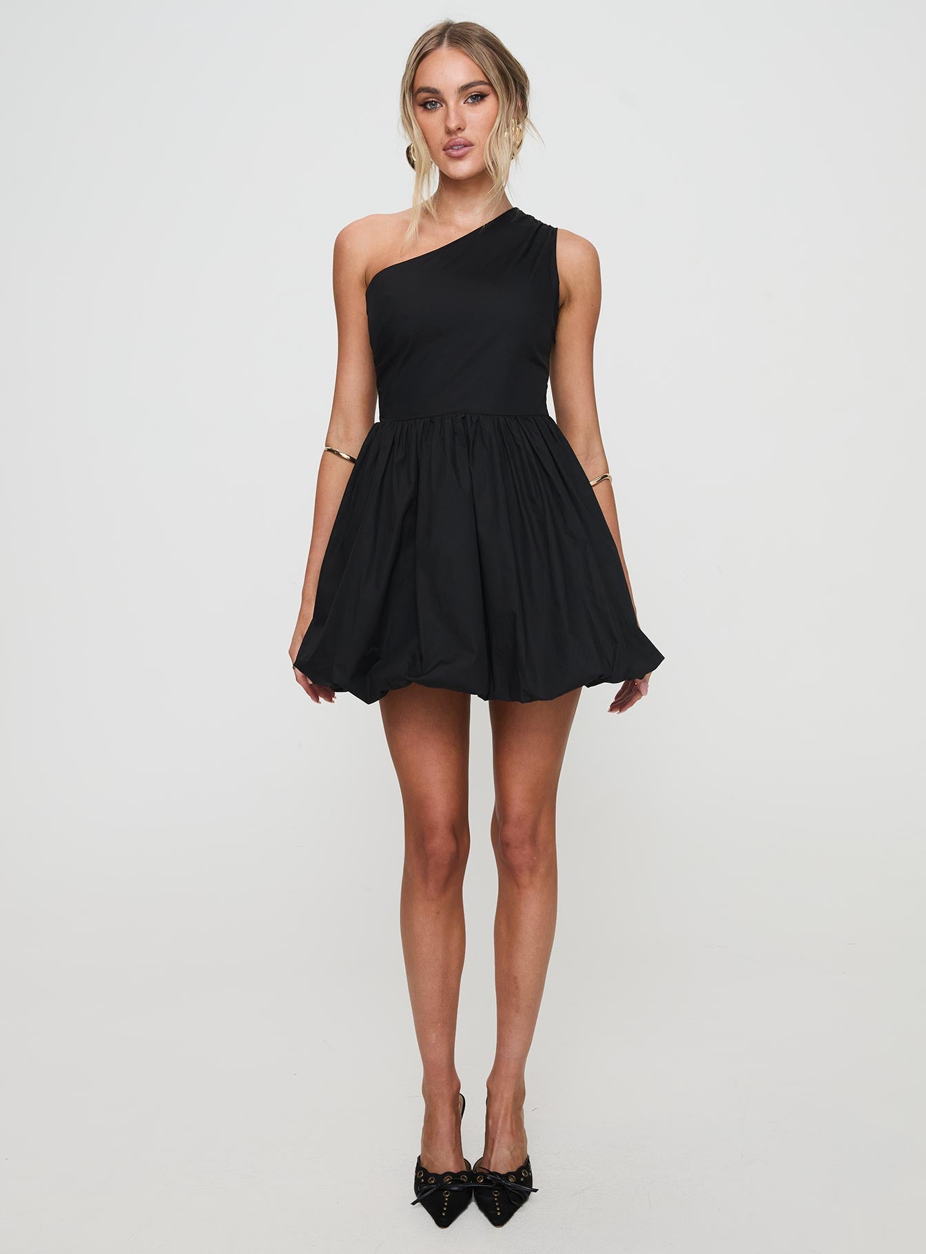 Debut Bubble Hem Mini Dress Black Online Sale