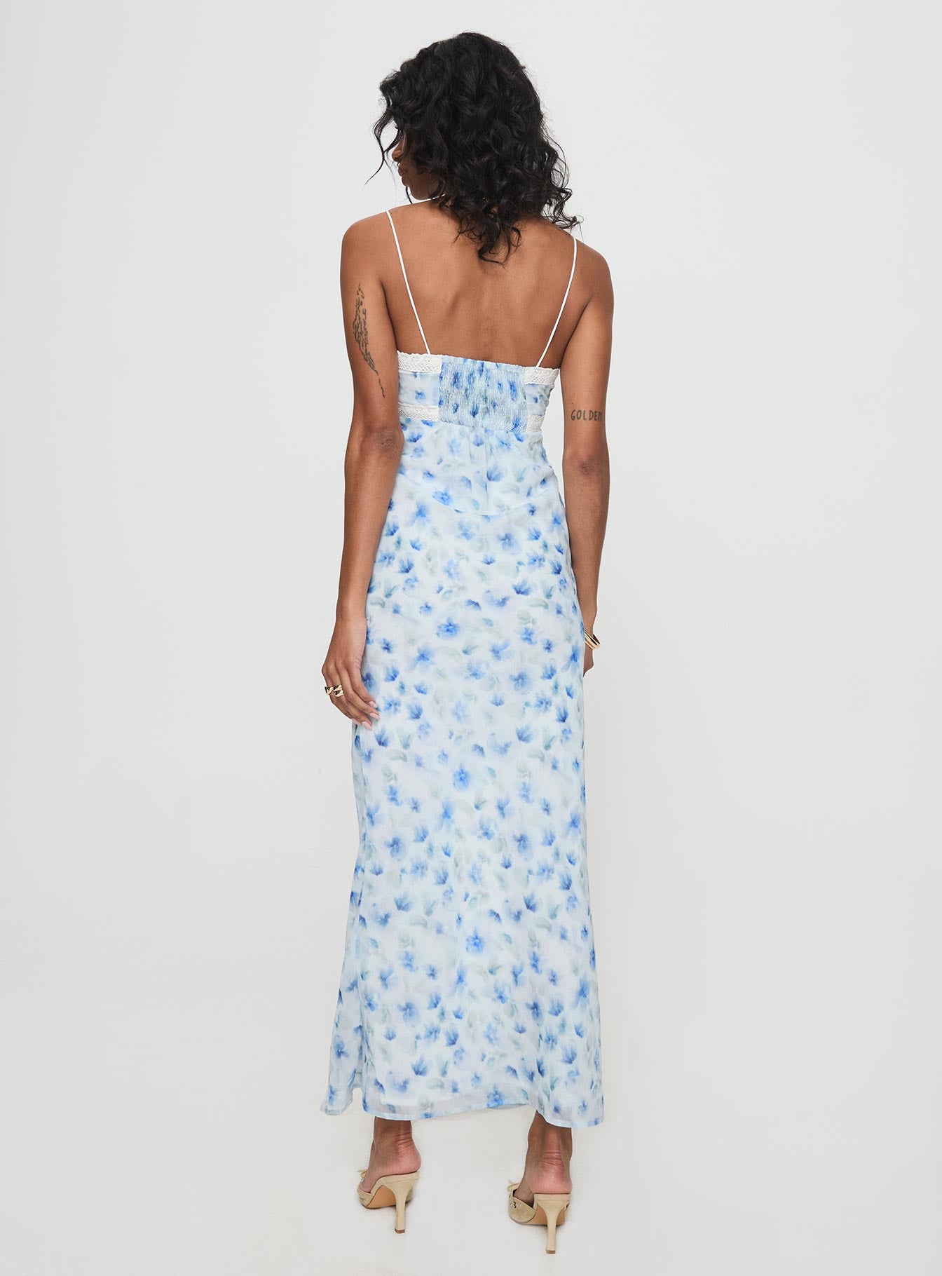 Emily Maxi Dress Blue Floral Nicekicks Cheap Pice