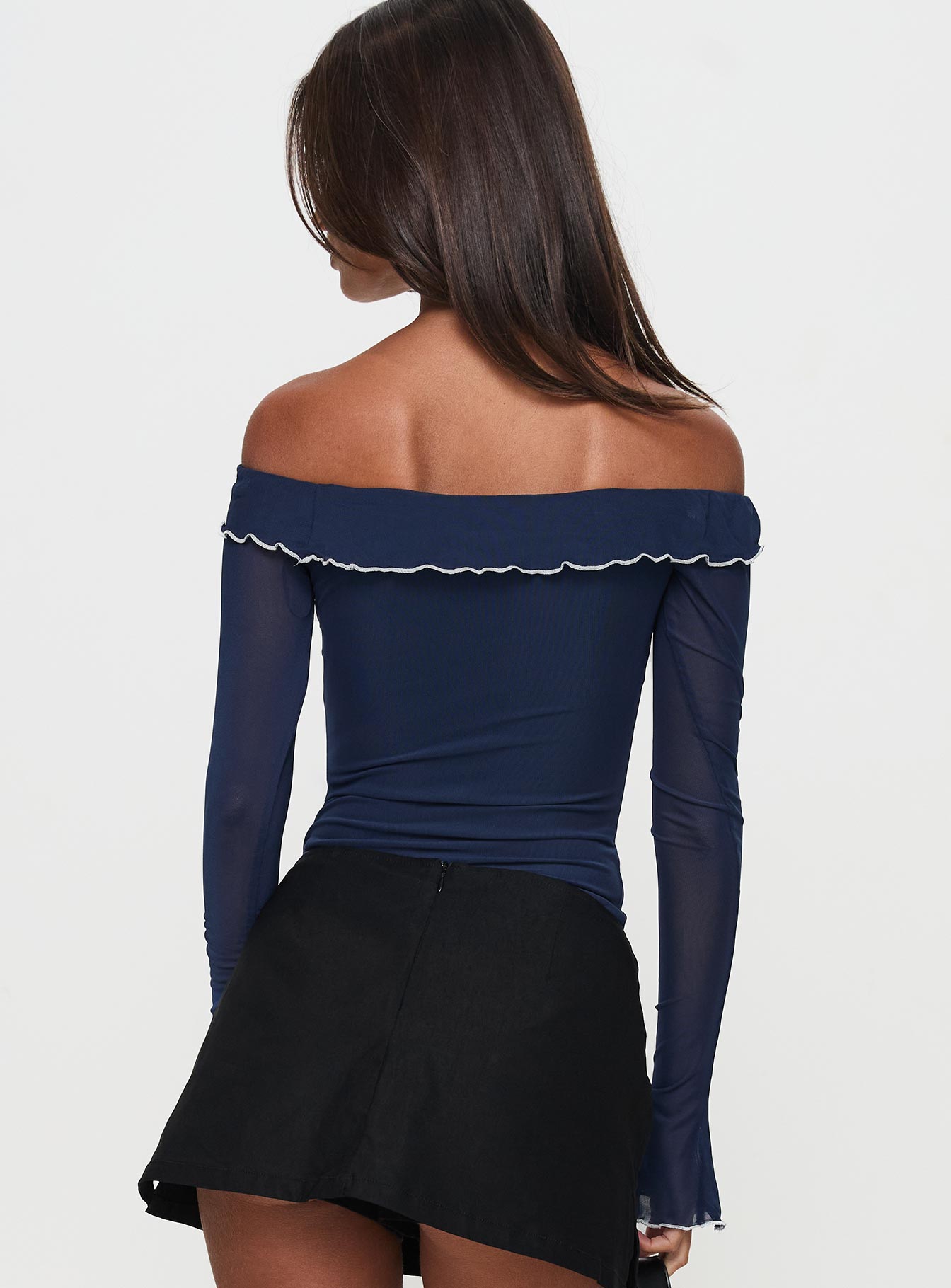 Arsema Off The Shoulder Bodysuit Navy Collections Cheap Online