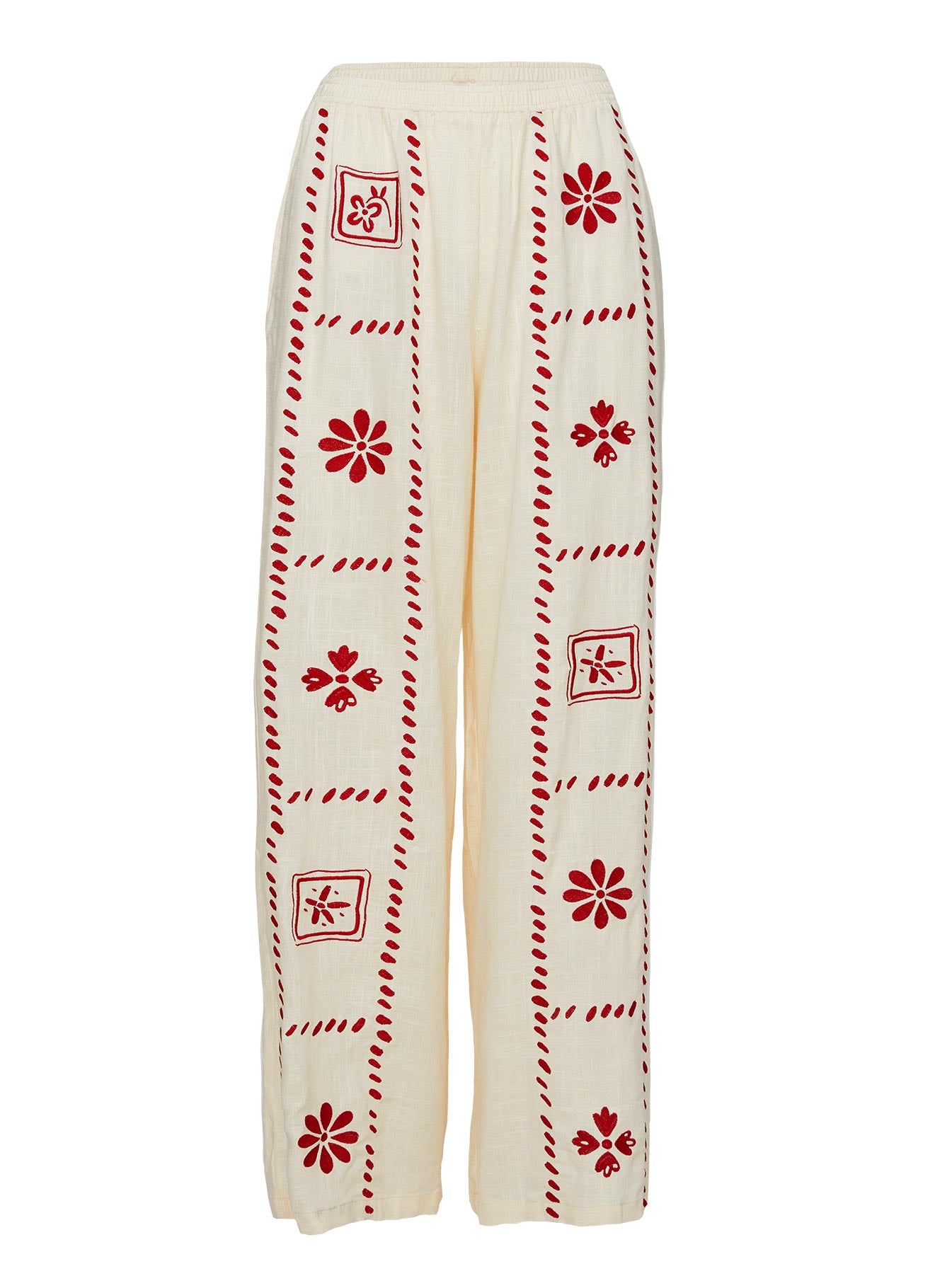 Grazia Pants Cream / Red Curve Outlet Deals