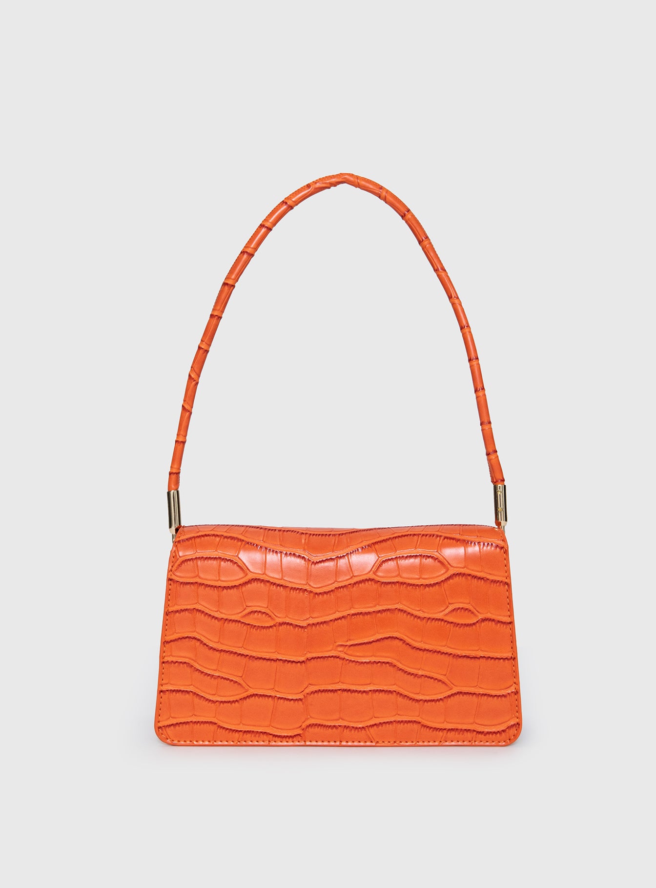 Moshe Croc Shoulder Bag Orange Outlet 2025