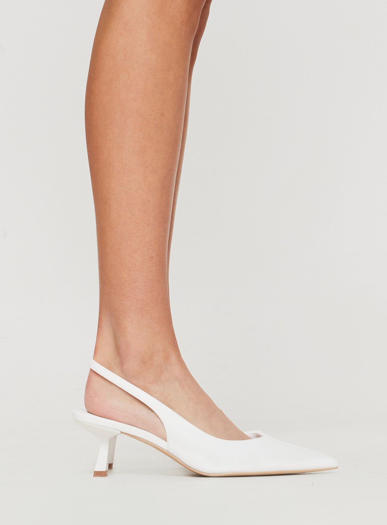 Denalia Pointed Toe Heels White Matte Discount Online Online