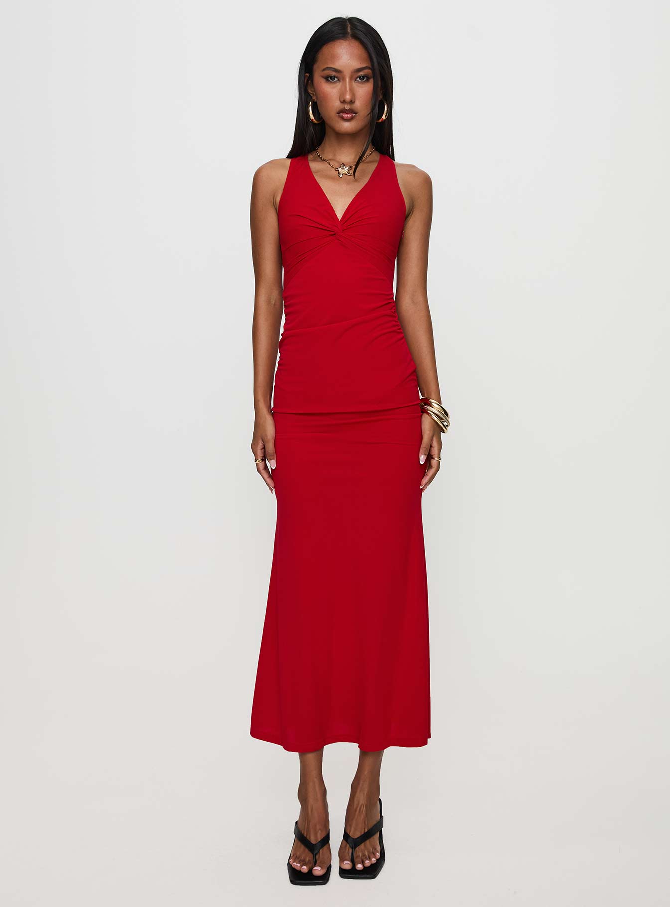 Mesmerise Halter Maxi Dress Red Perfect Cheap Pice