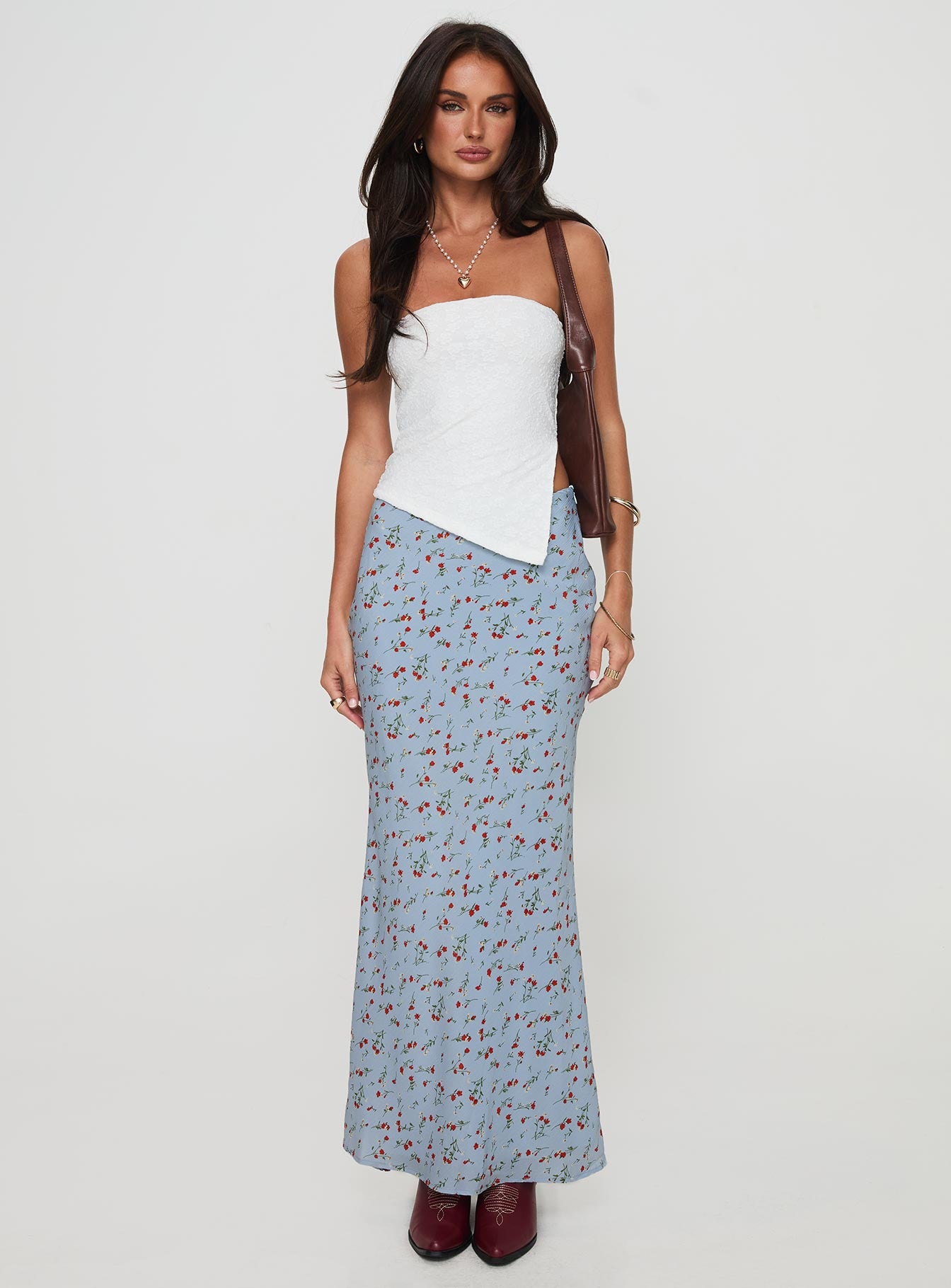 Rotelle Maxi Skirt Blue Floral Authentic