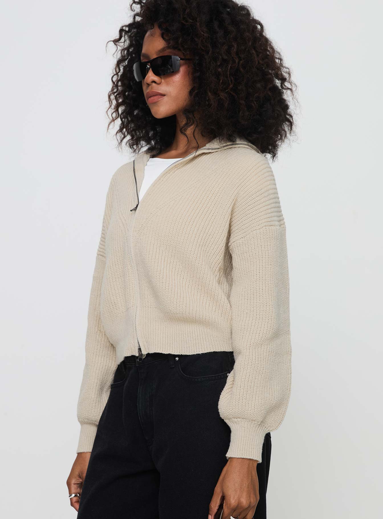 Merivale Knit Sweater Beige Deals Online