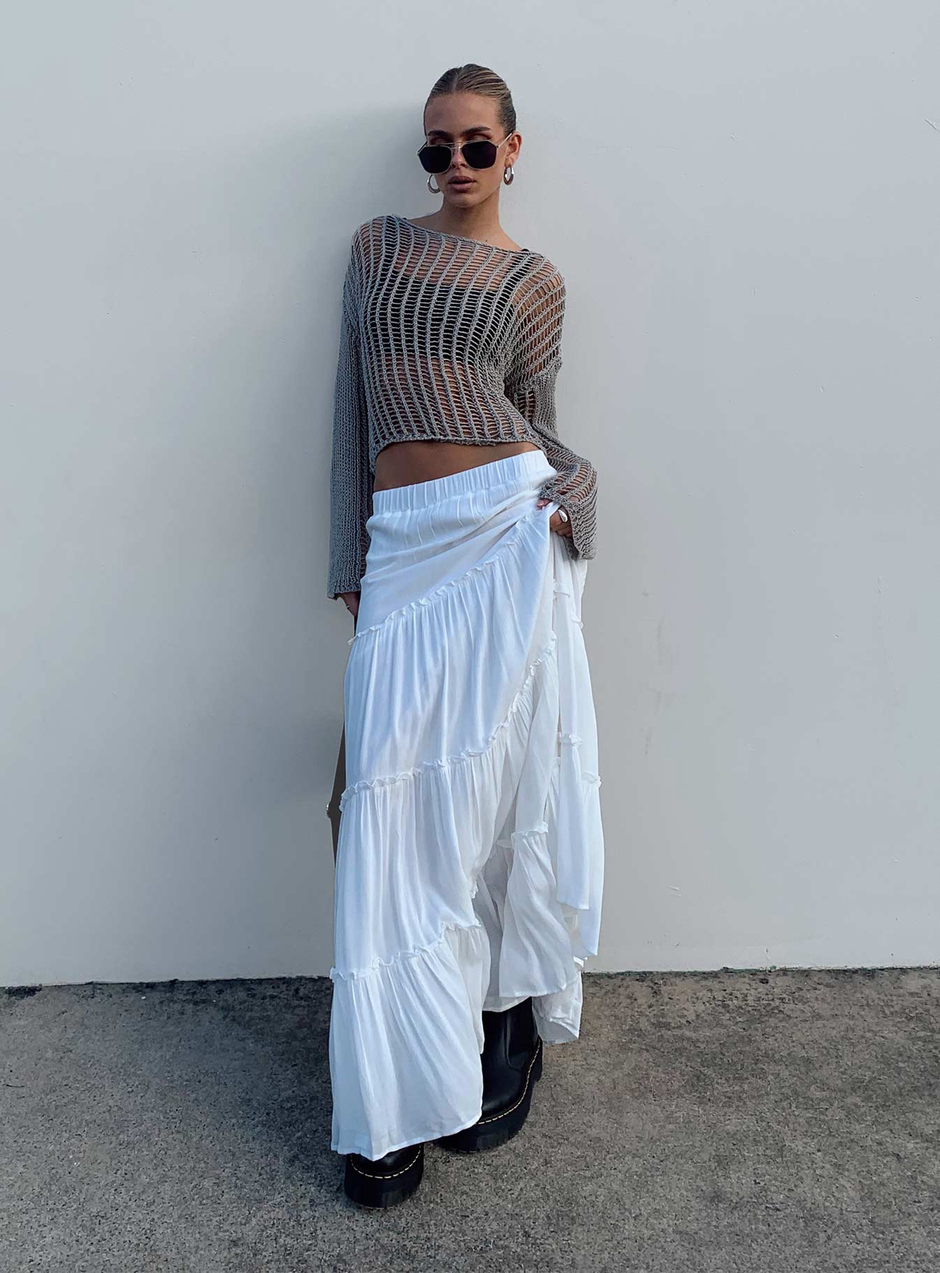 Miriah Maxi Skirt White Petite With Paypal Cheap Pice