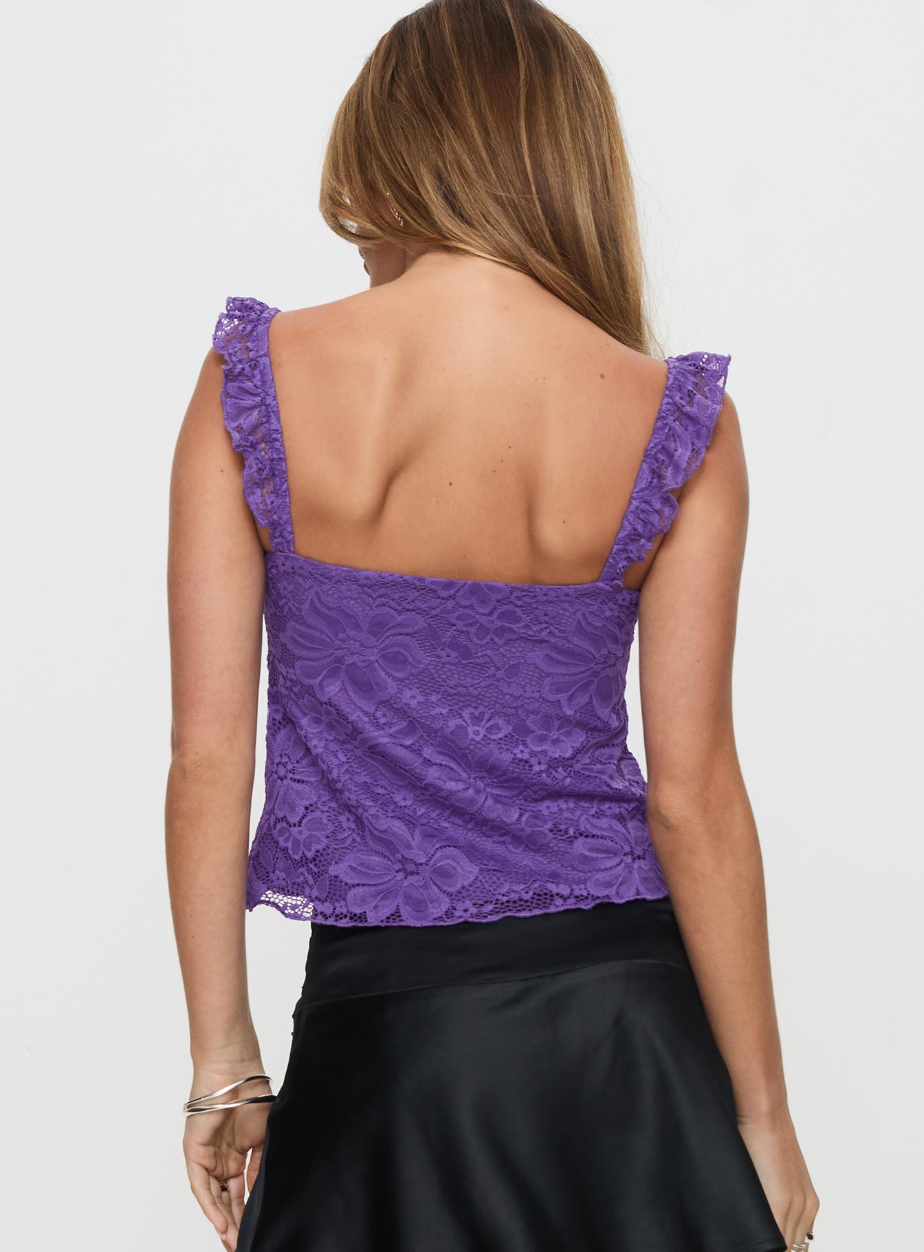 Madaleine Lace Top Purple Cheap Pice