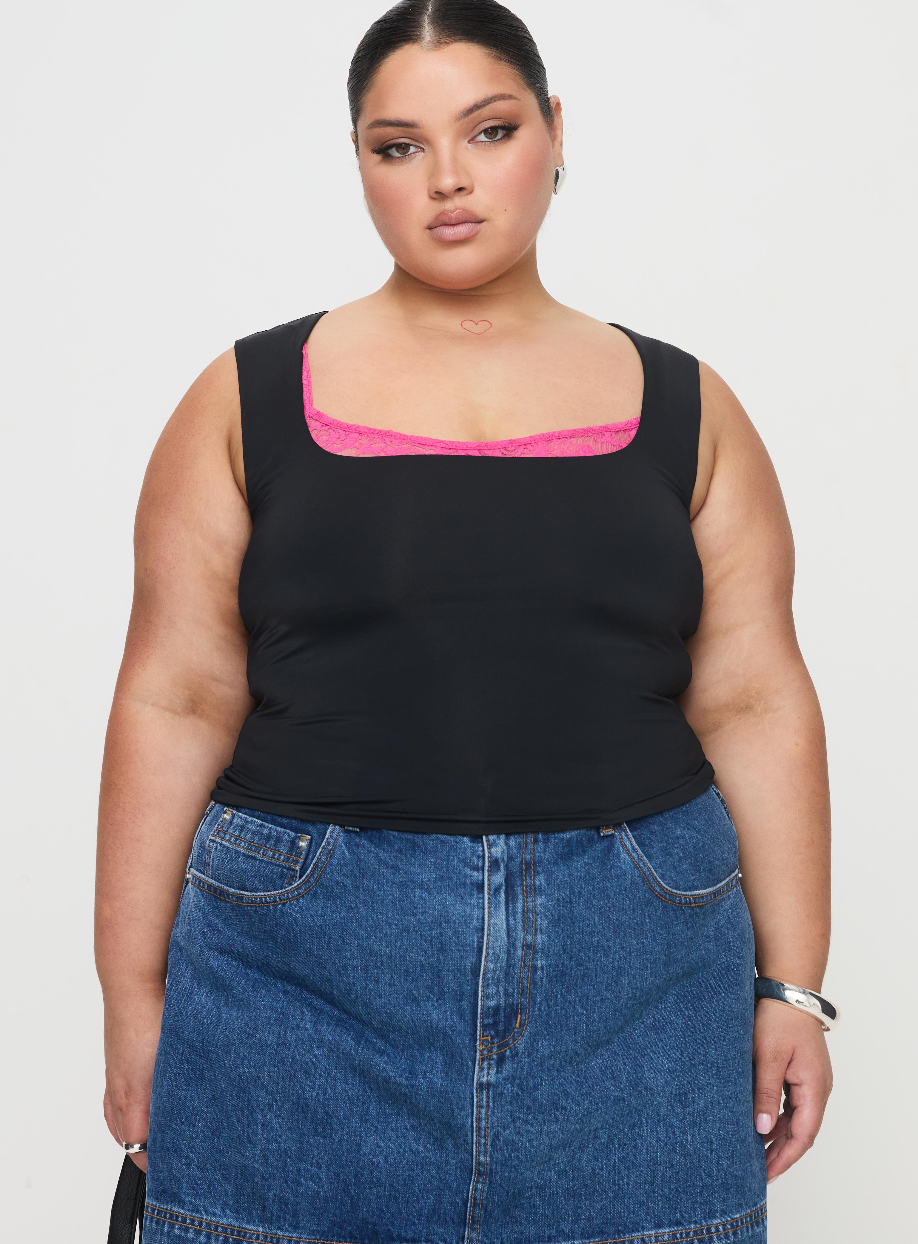 Back In Time Top Black / Pink Lace Curve Cheap Sale Cost