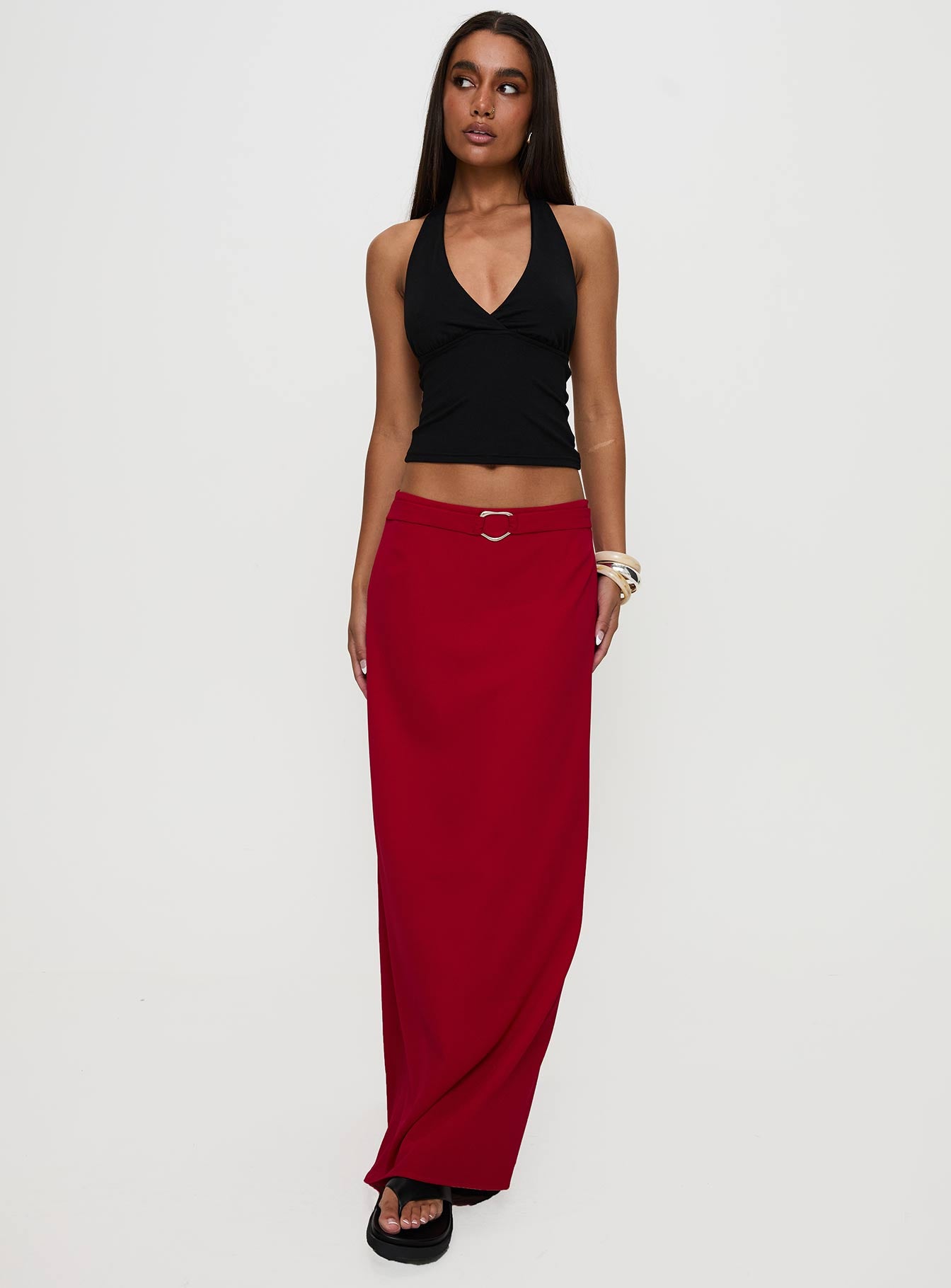 Devoted Maxi Skirt Red Cheap Websites