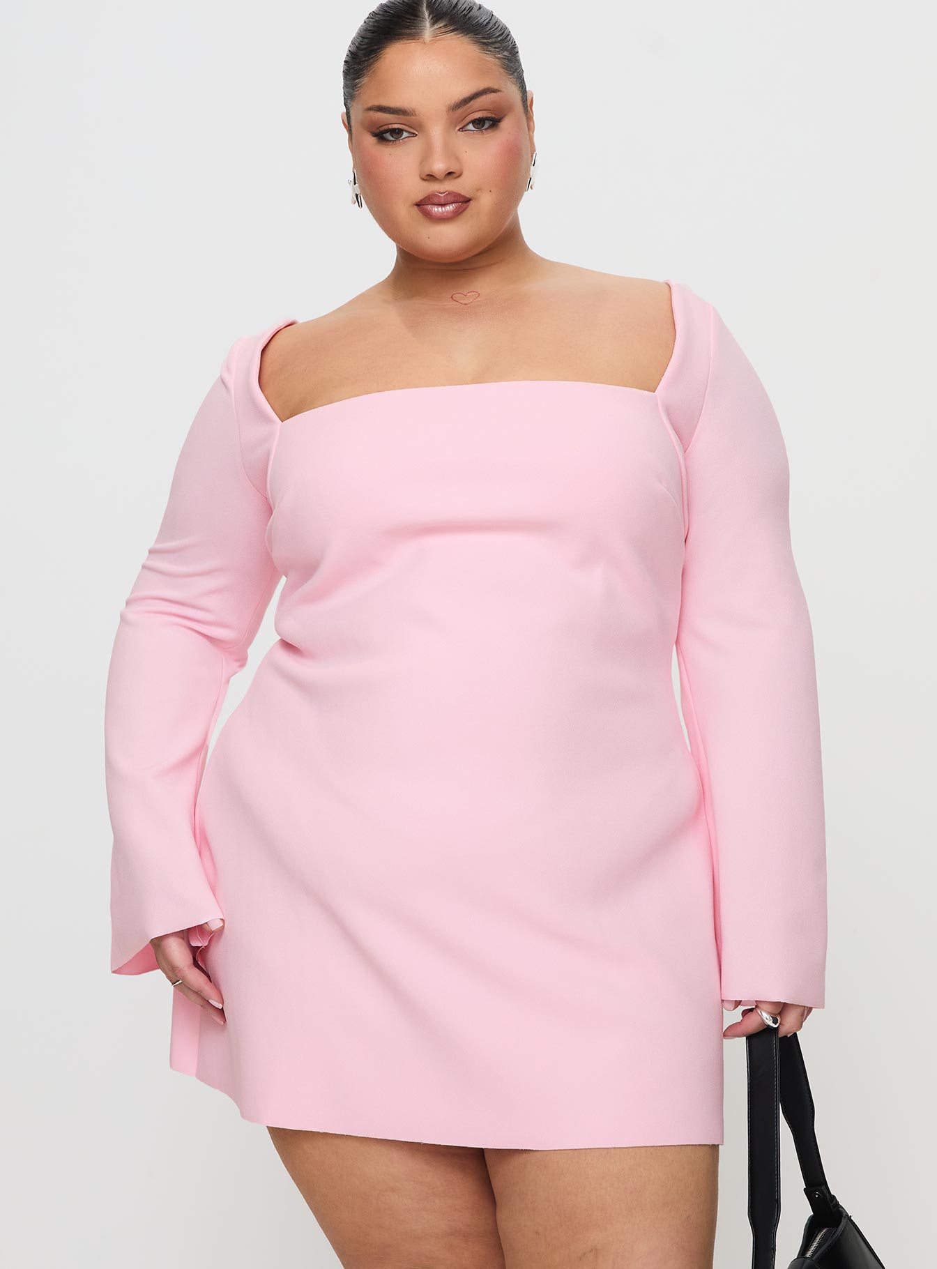 Bombshell Long Sleeve Mini Dress Pink Curve Discount Pay With Visa