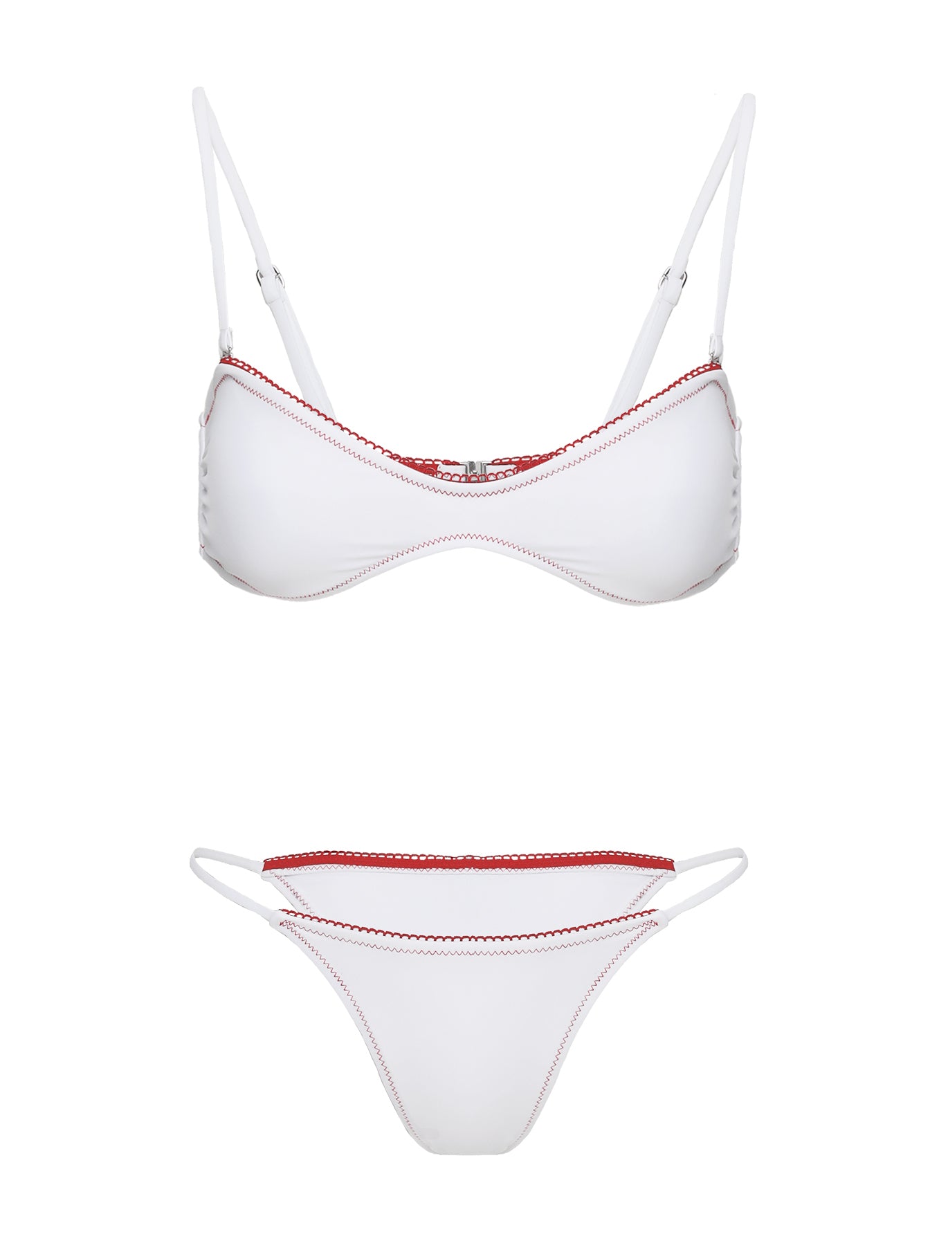 Lauretta Scoop Bikini Top White / Red Buy Cheap Best Place