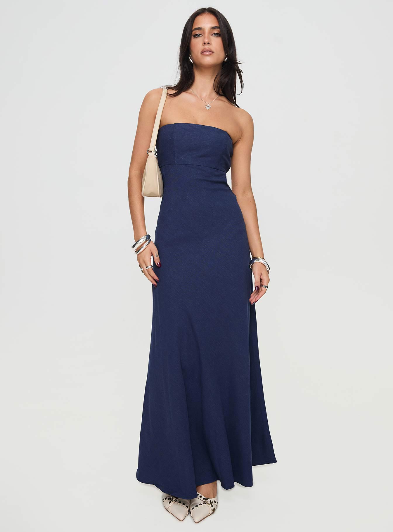 Yahir Strapless Maxi Dress Navy Petite Outlet Looking For