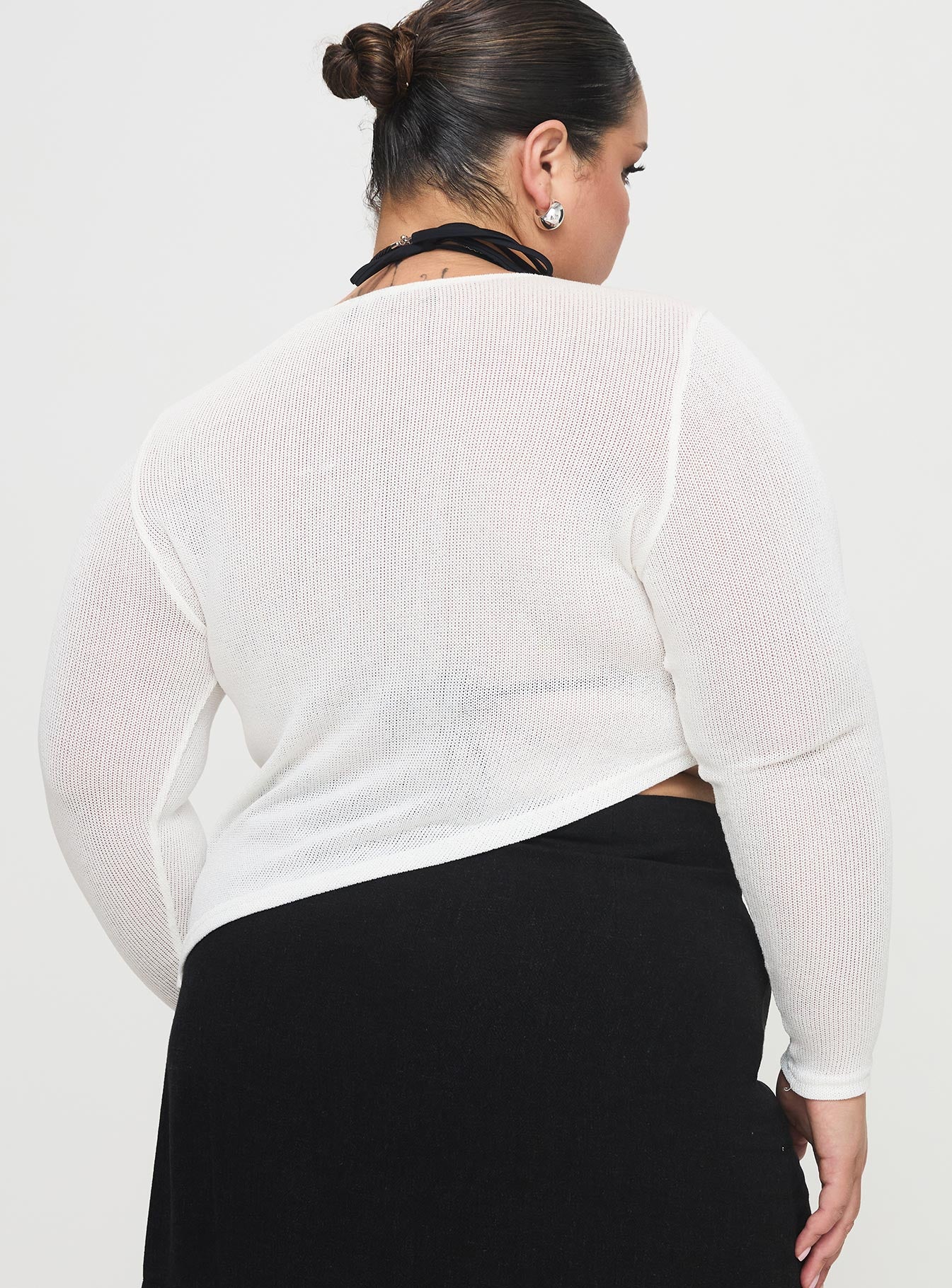 Pratt Long Sleeve Top White Curve Very Cheap