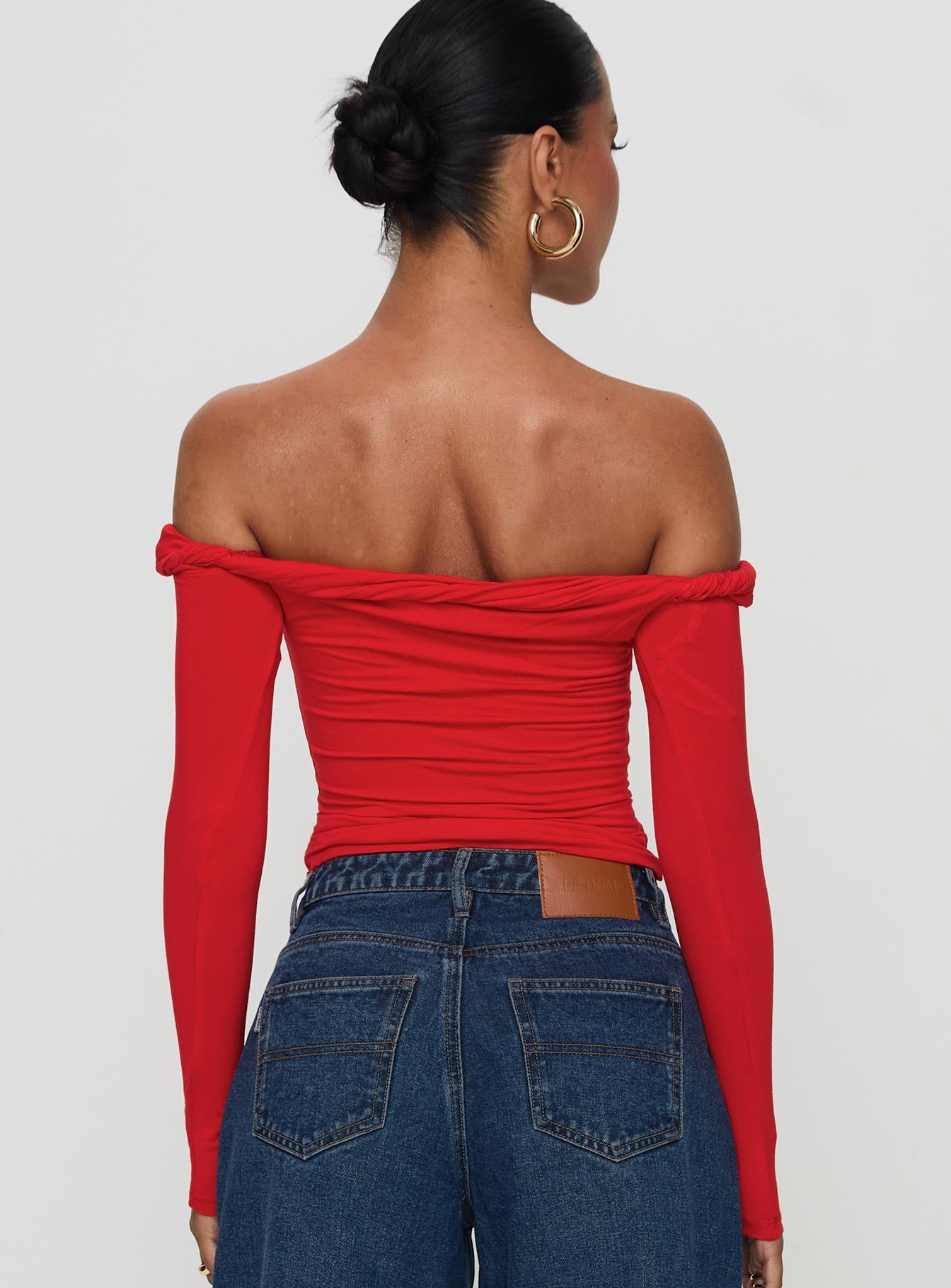 Dusky Long Sleeve Top Red Free Shipping Official