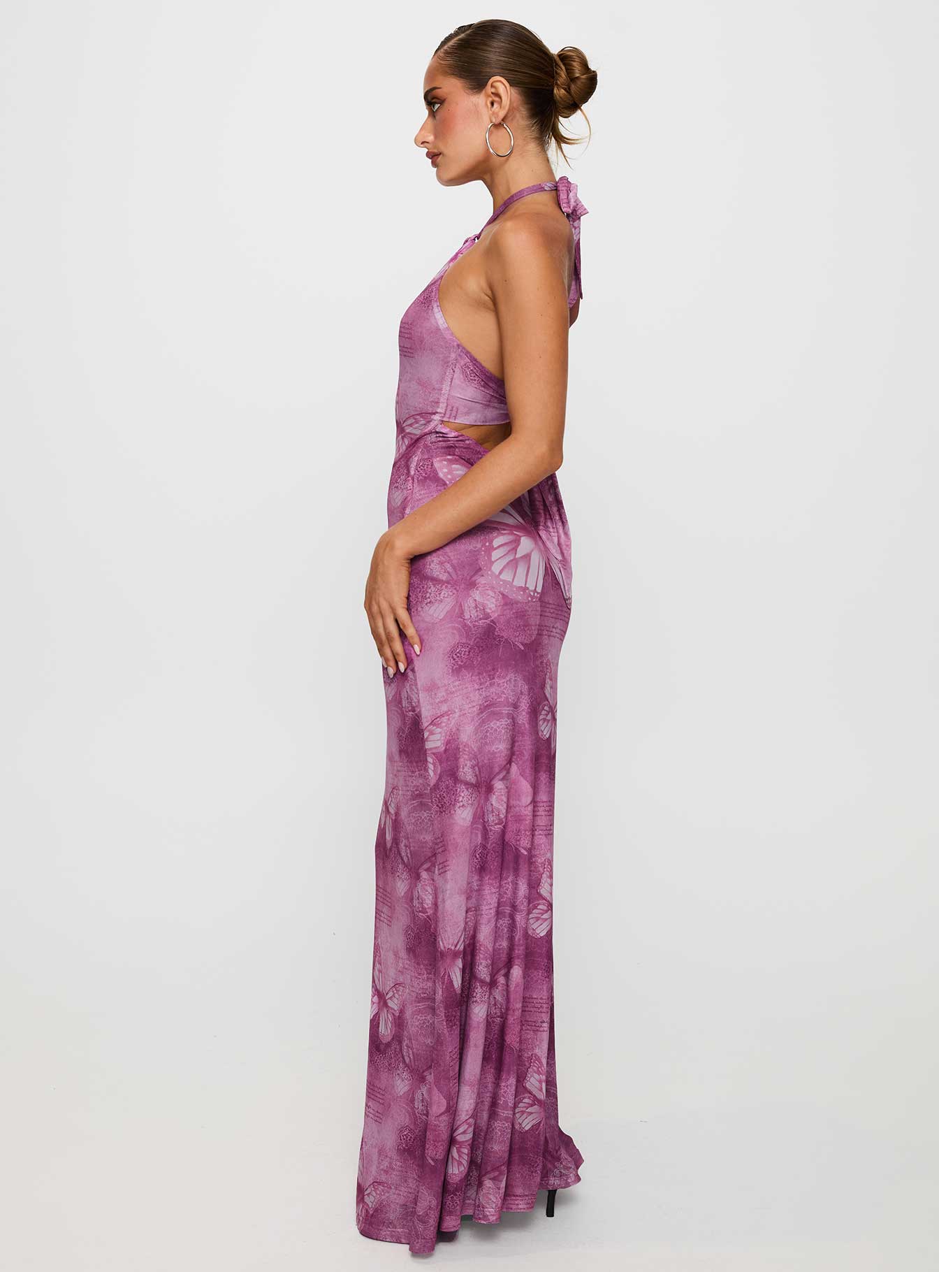 Nathaleia Halter Maxi Dress Purple Free Shipping The Cheapest