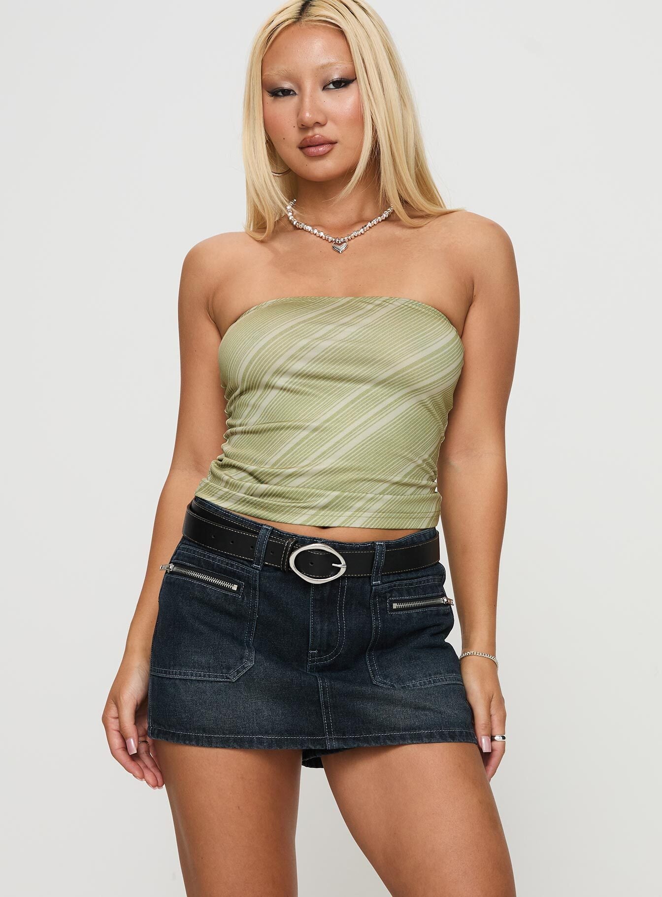 Lafina Zip Mini Skort Dark Wash Denim Extremely Cheap Online