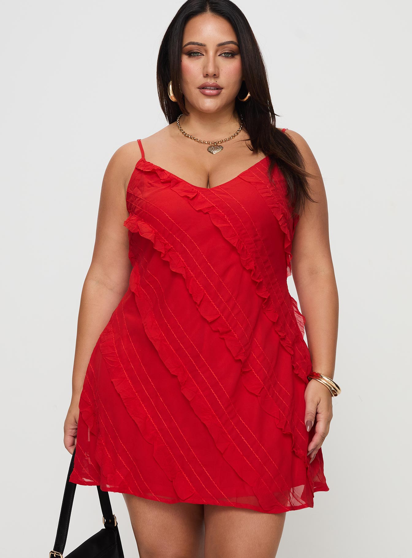 Lars Mini Dress Red Curve Discount Latest