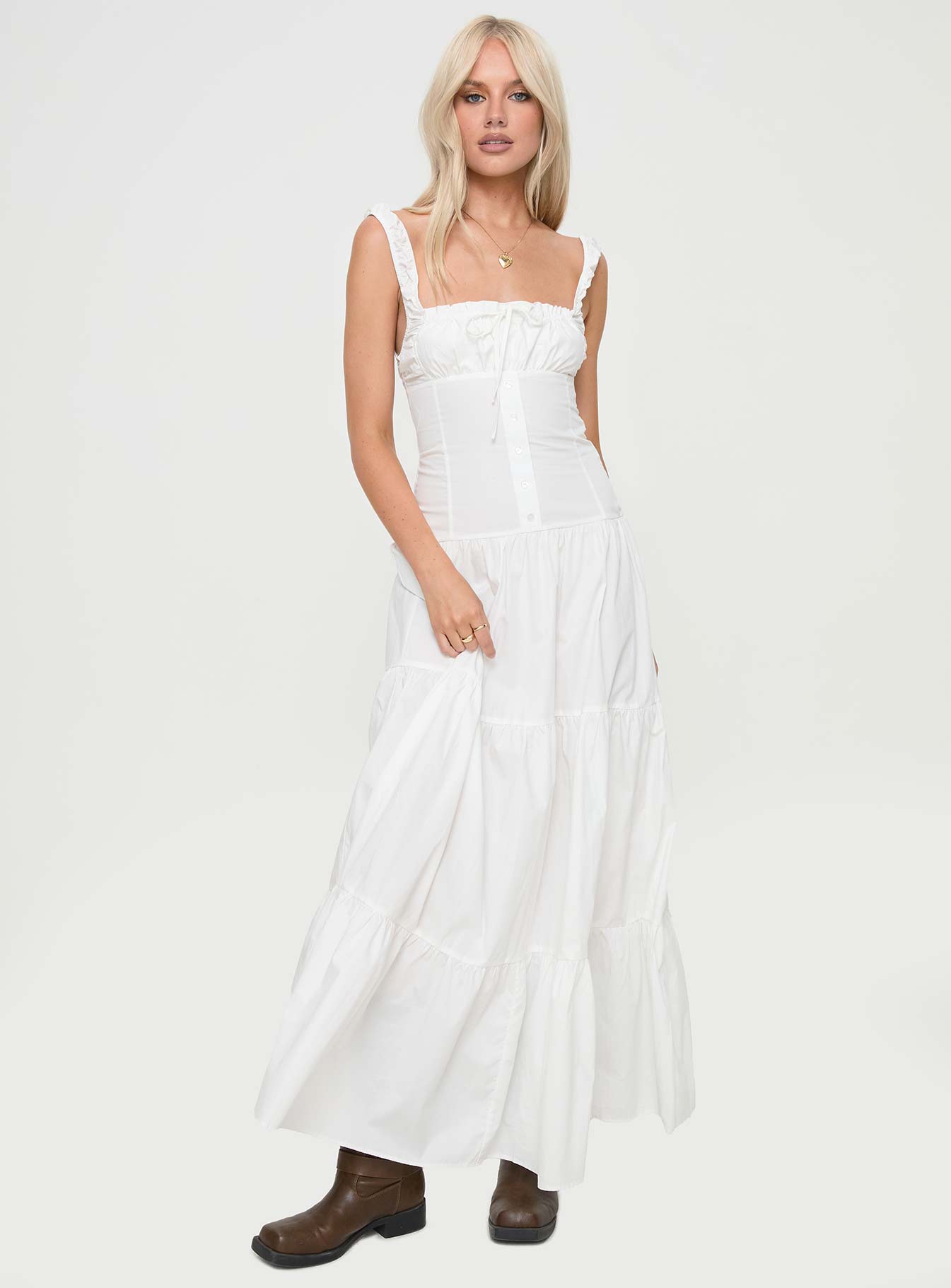 Heart Shaped Maxi Dress White Online Online Outlet Sale